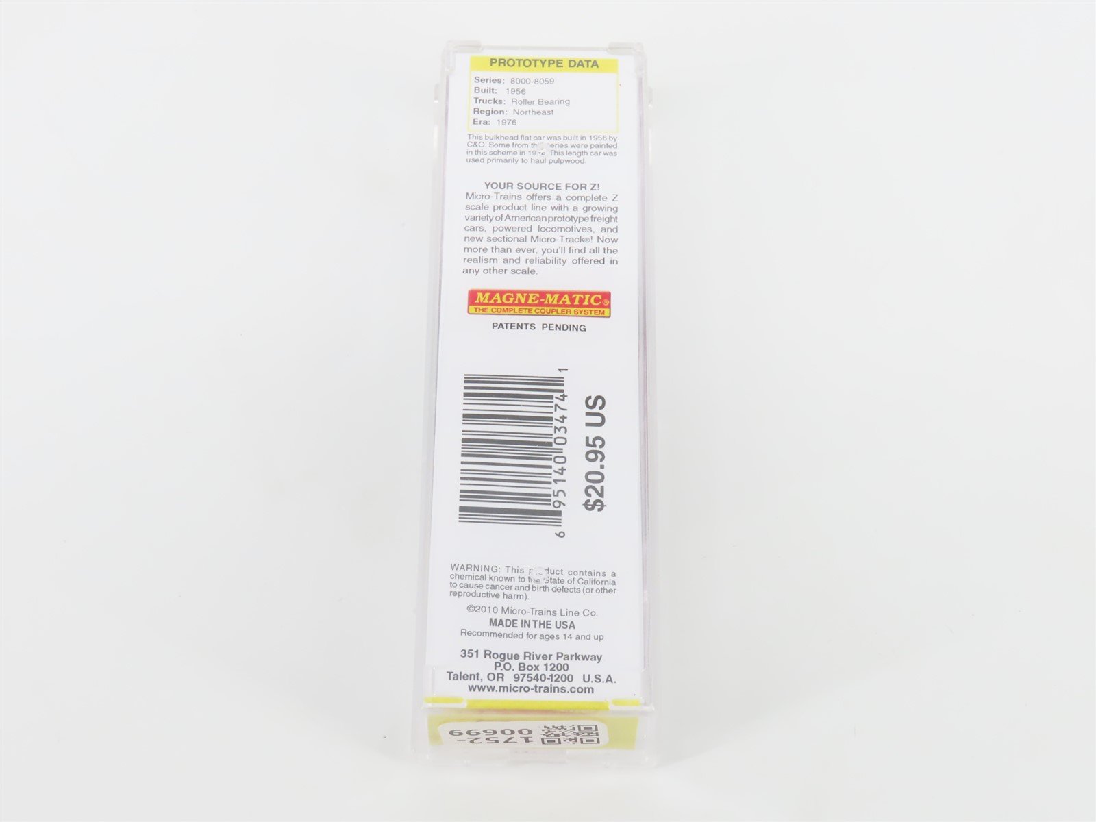 Z Scale Micro-Trains MTL 52600101 D&H 40' Bulkhead Flat Car #8006 w/ Load