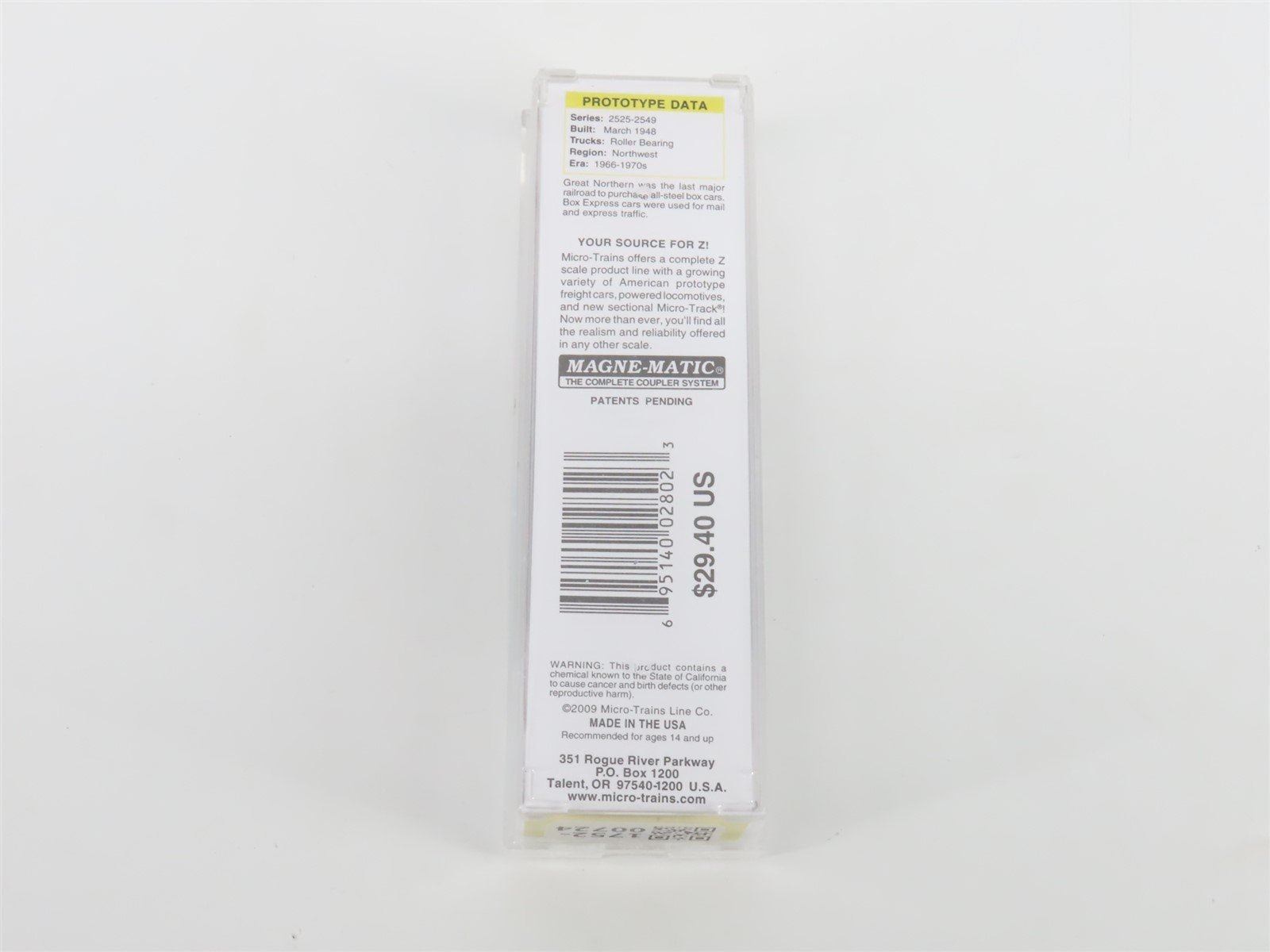 Z Micro-Trains MTL 50000562 GN Great Northern 40' Single Door Box Car #2533