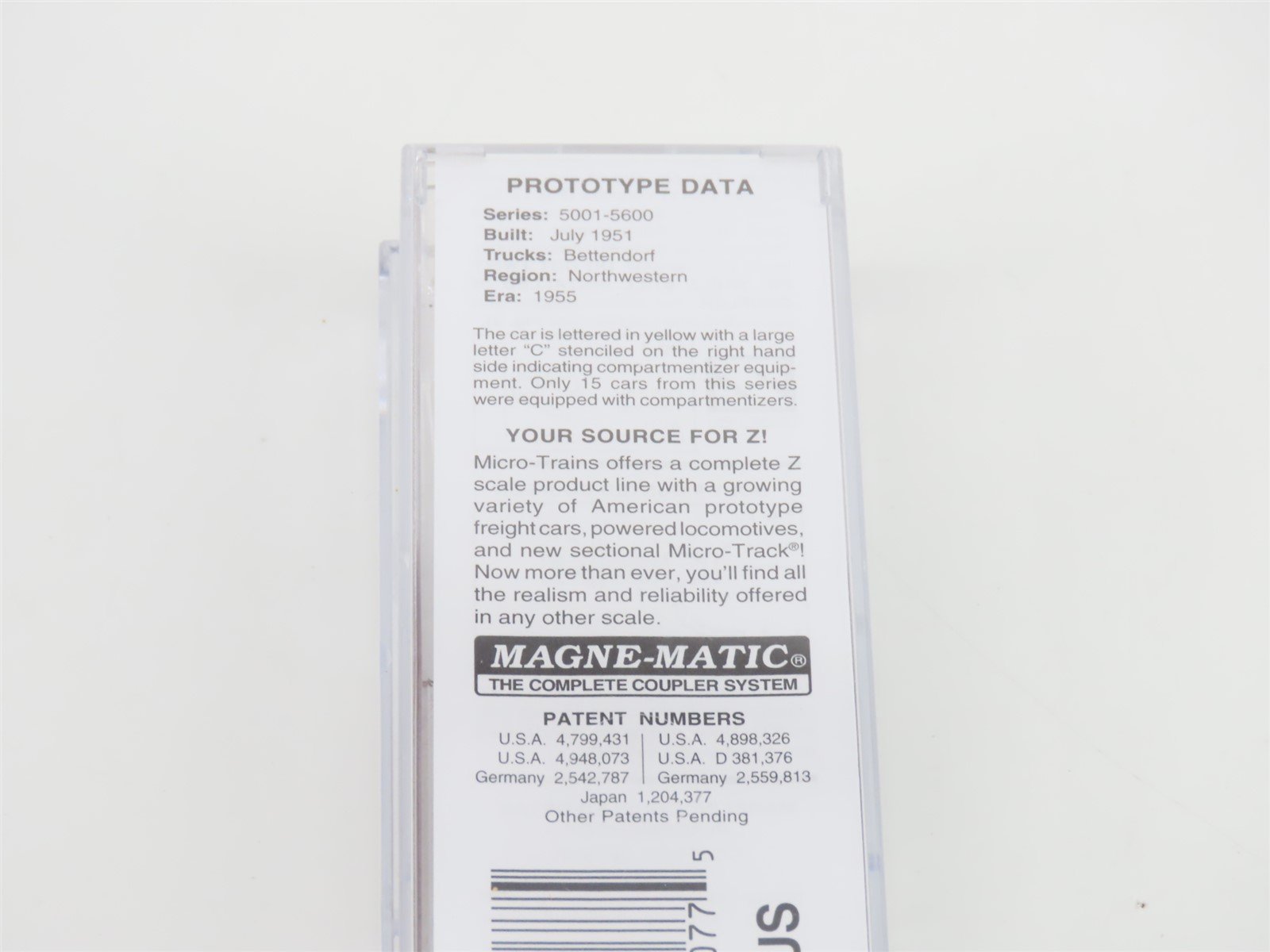 Z Scale Micro-Trains MTL 50000431 CGW 40' Compartmentizer Box Car #5356