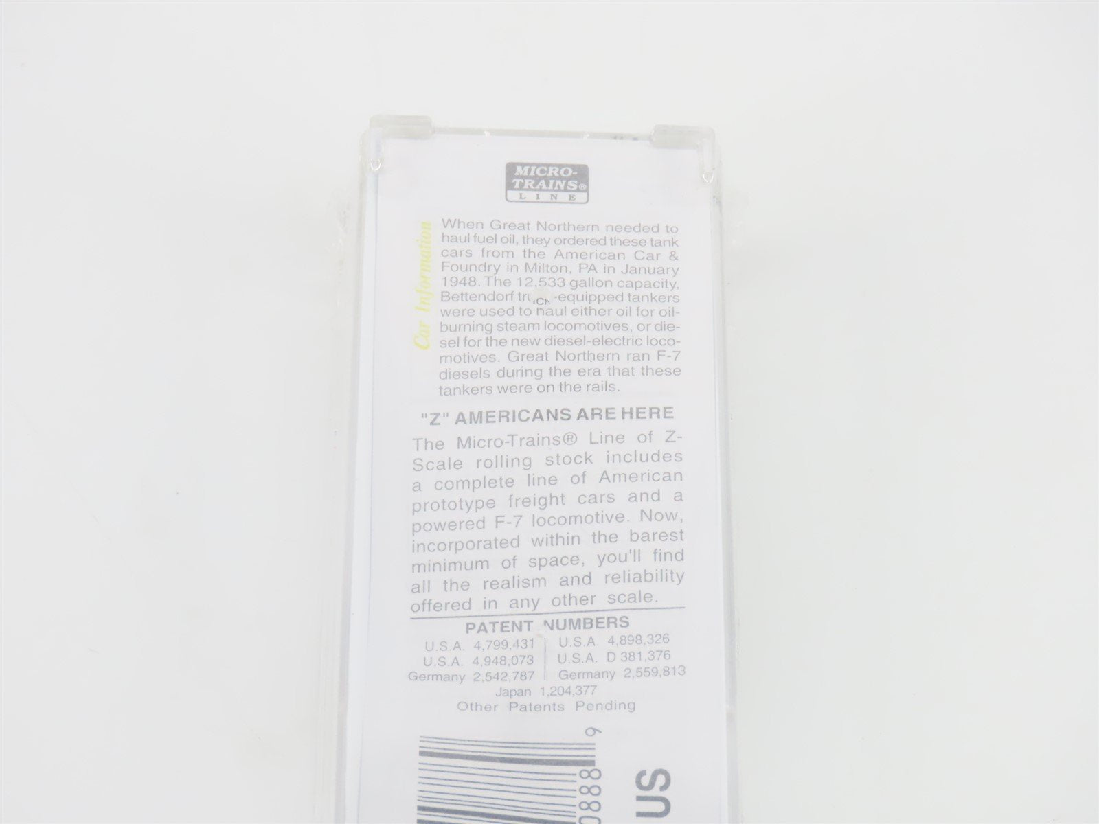 Z Micro-Trains MTL 14417 GN Great Northern 39' Single Dome Fuel Tank Car #X-1155