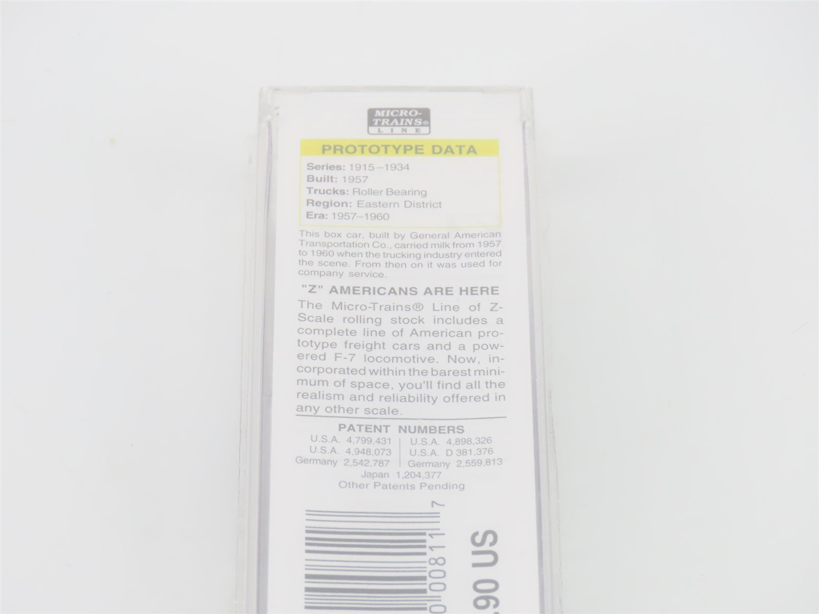 Z Micro-Trains MTL 13619 B&M Boston & Maine Milk 50' Plug Door Box Car #1917