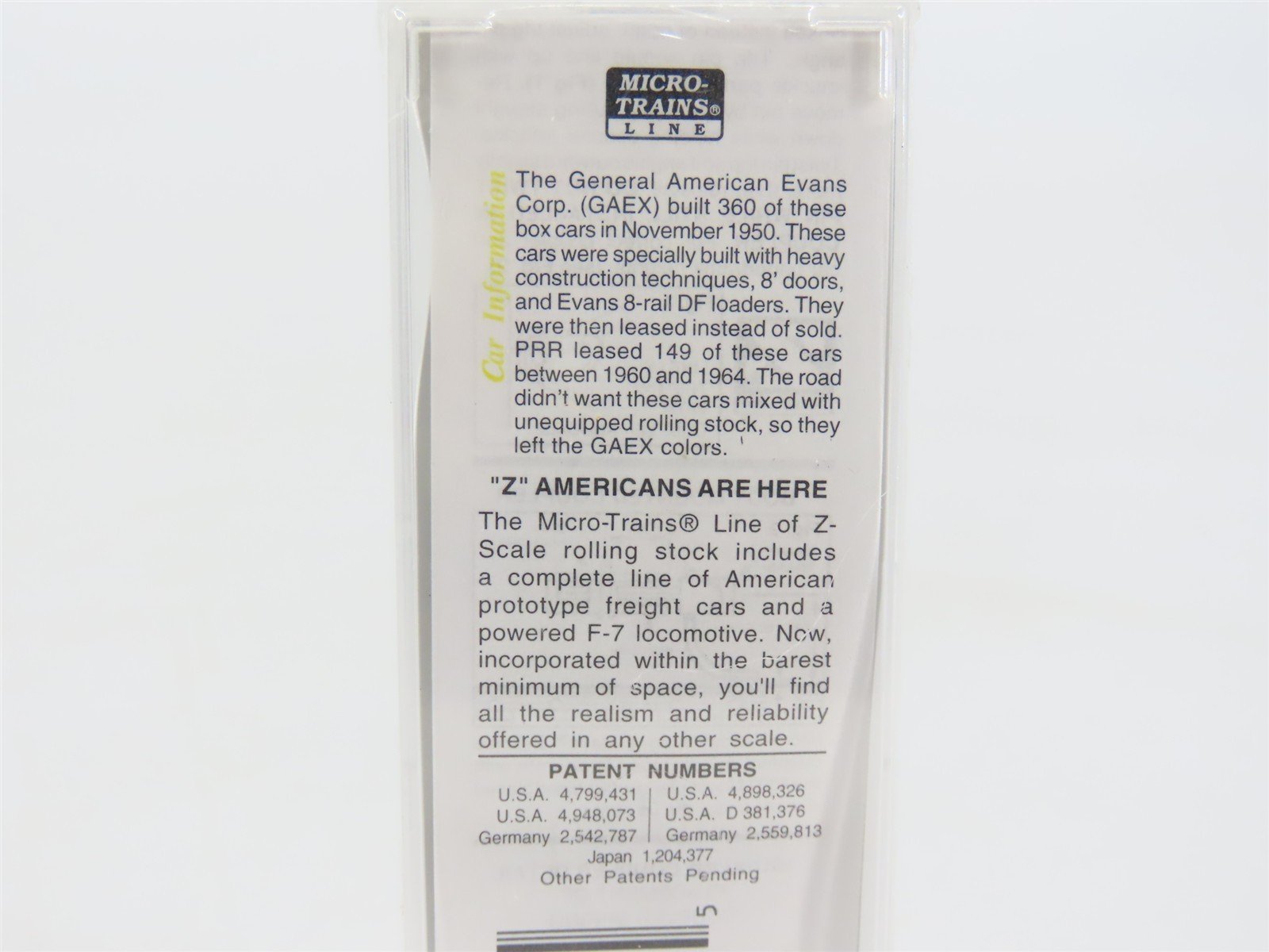 Z Scale Micro-Trains MTL 13518-2 PRR Pennsylvania (GAEX) 50' Box Car #47172