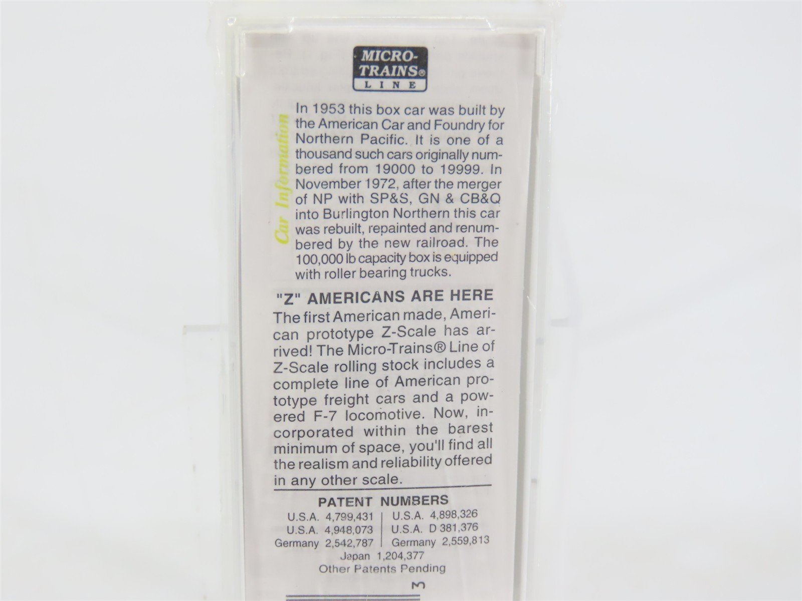 Z Scale Micro-Trains MTL 13517 BN Burlington Northern 50' Box Car #246002