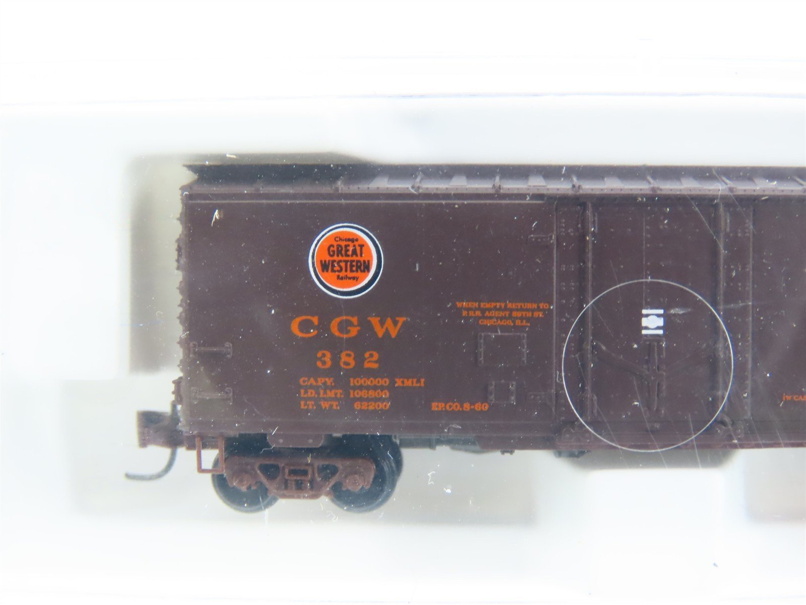 Z Scale Micro-Trains MTL 14919-2 CGW Chicago Great Western 40' Box Car #382