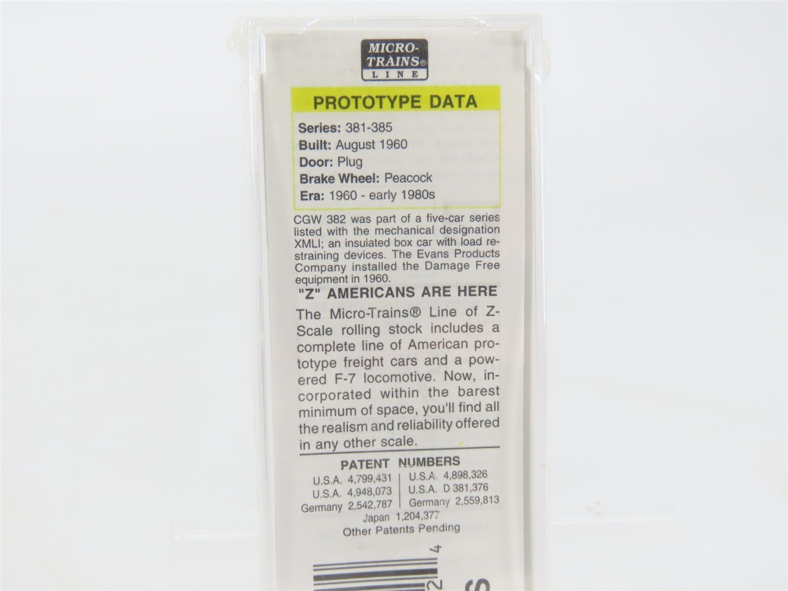 Z Scale Micro-Trains MTL 14919-2 CGW Chicago Great Western 40' Box Car #382