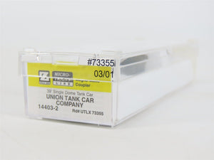 Z Scale Micro-Trains MTL 14403-2 UTLX Union Tank 39' Single Dome Tank Car #73355