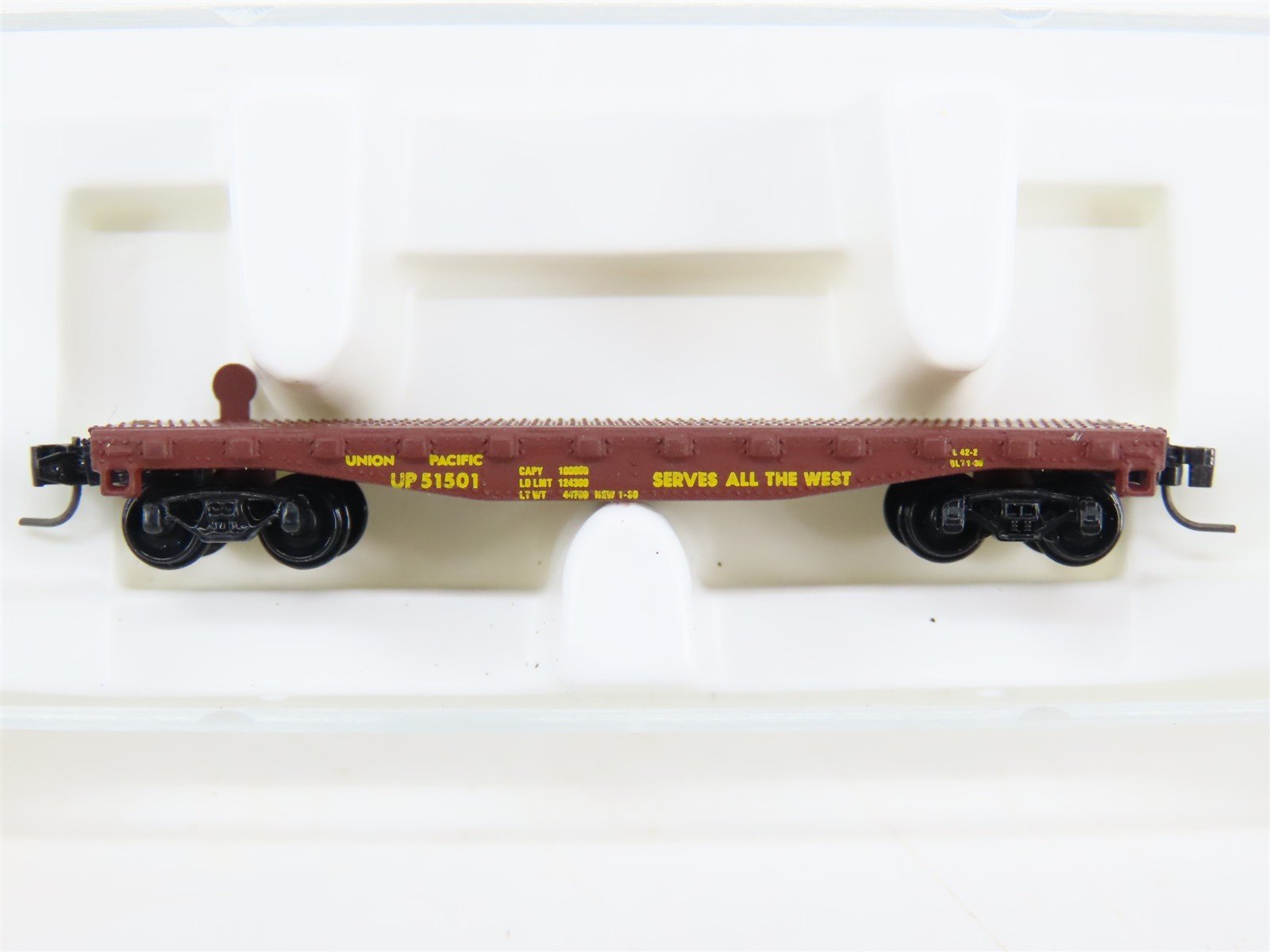 Z Scale Kadee Micro-Trains MTL 14505-2 UP Serves All The West Flat Car #51501