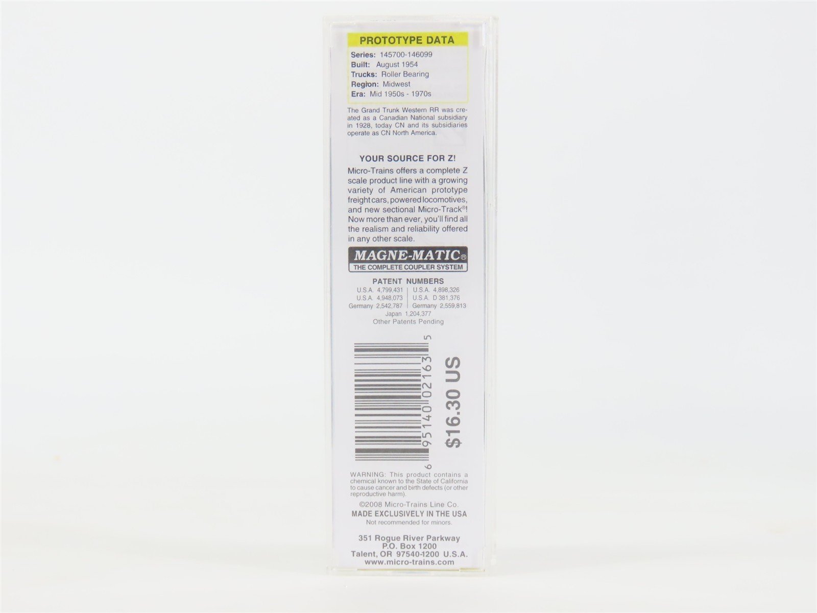 Z Scale Micro-Trains MTL 52200151 GTW Grand Trunk Western 50' Gondola #146015