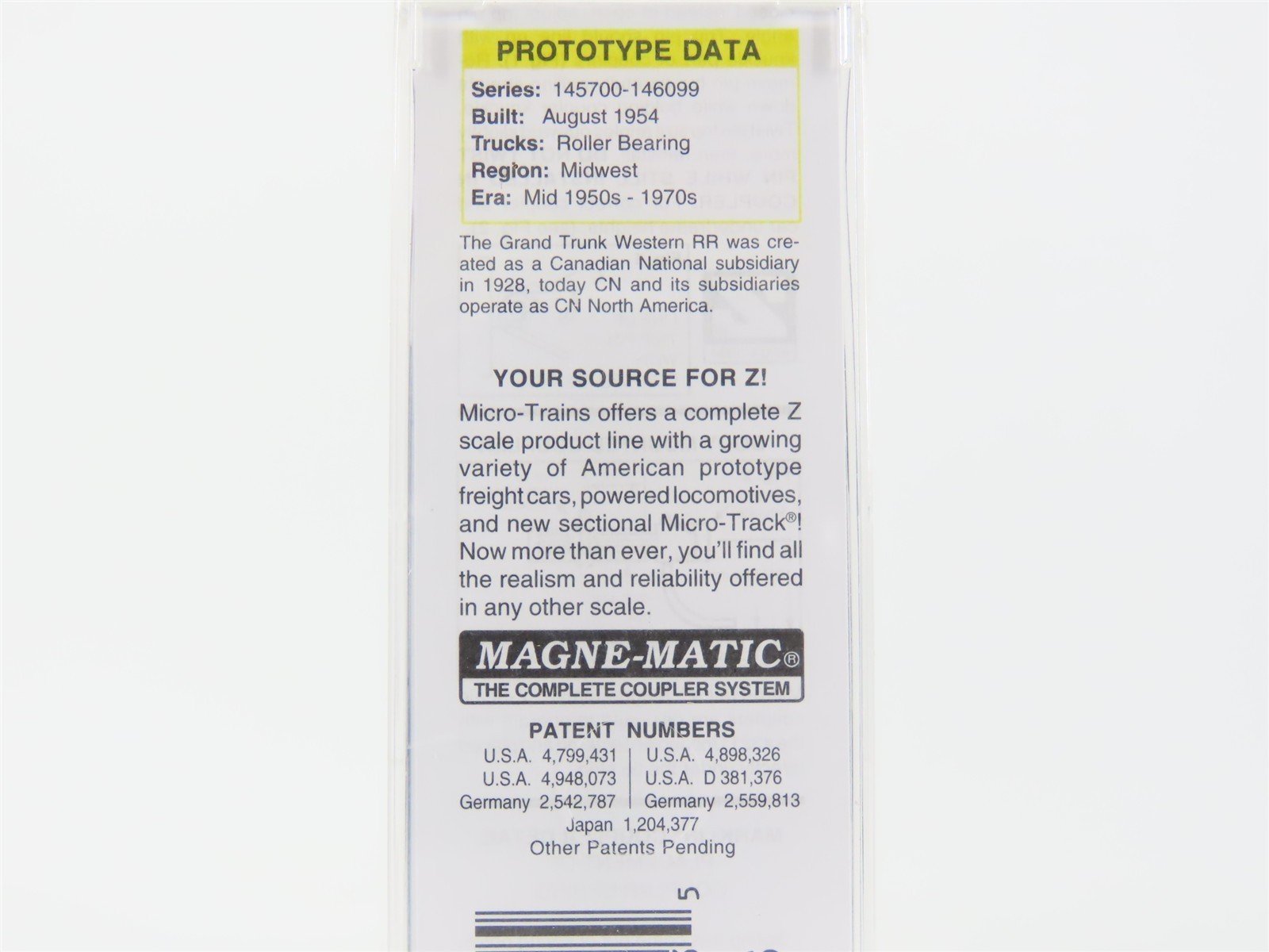 Z Scale Micro-Trains MTL 52200151 GTW Grand Trunk Western 50' Gondola #146015