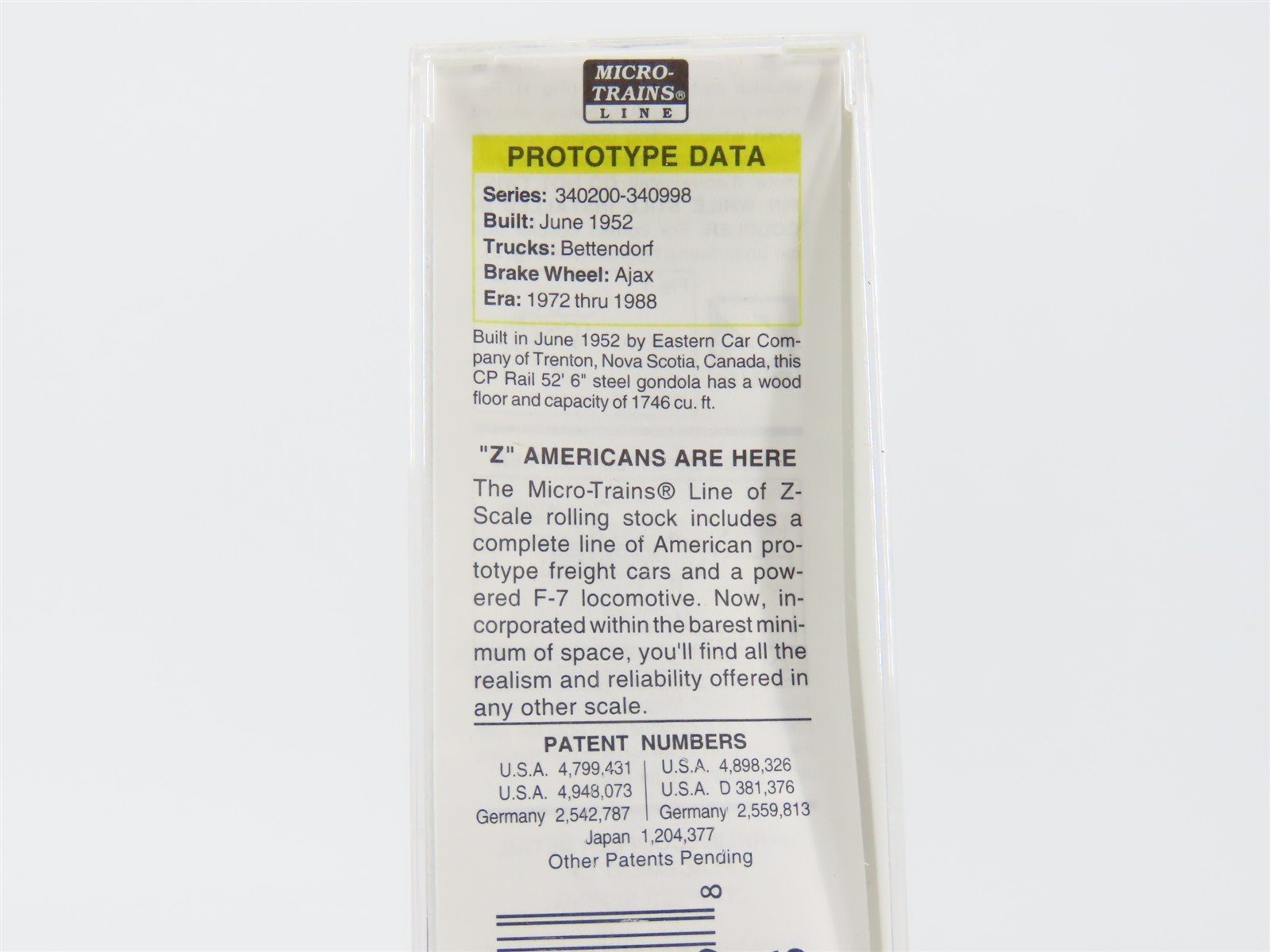 Z Scale Micro-Trains MTL 13108-2 CP Rail 50' Fishbelly Sides Gondola #340222