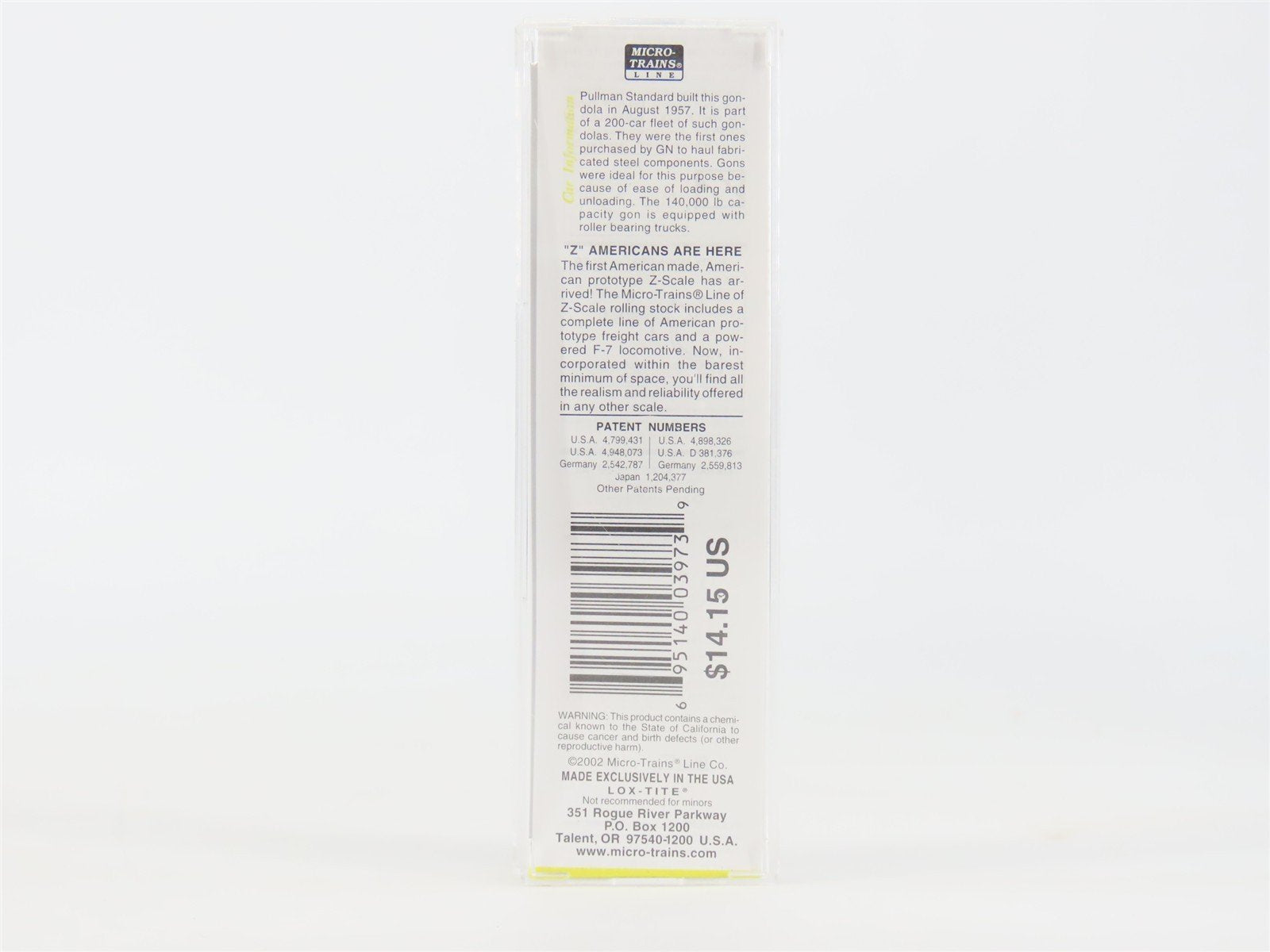 Z Scale Micro-Trains MTL 13106-2 GN Great Northern 50' Fishbelly Gondola #72839