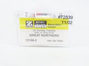 Z Scale Micro-Trains MTL 13106-2 GN Great Northern 50' Fishbelly Gondola #72839