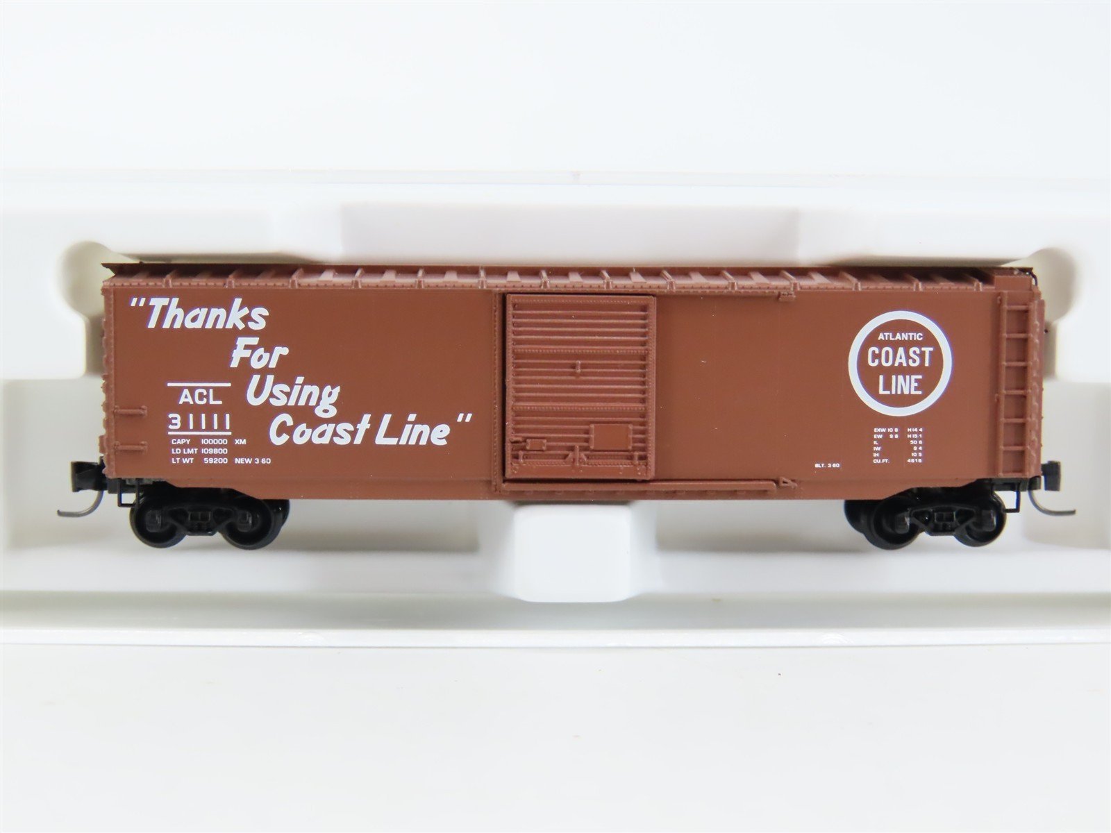 Z Scale Micro-Trains MTL 13511-2 ACL Atlantic Coast Line 50' Box Car #31111