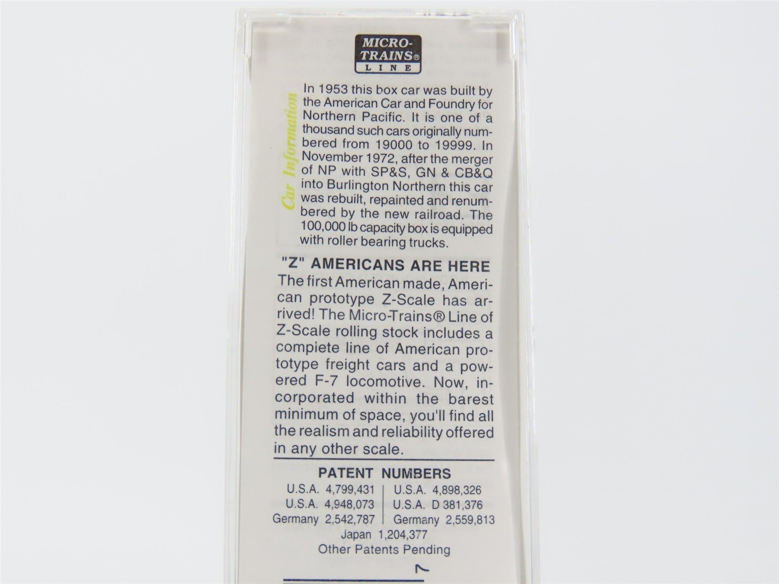 Z Scale Micro-Trains MTL 13517-2 BN Burlington Northern 50' Box Car #246002