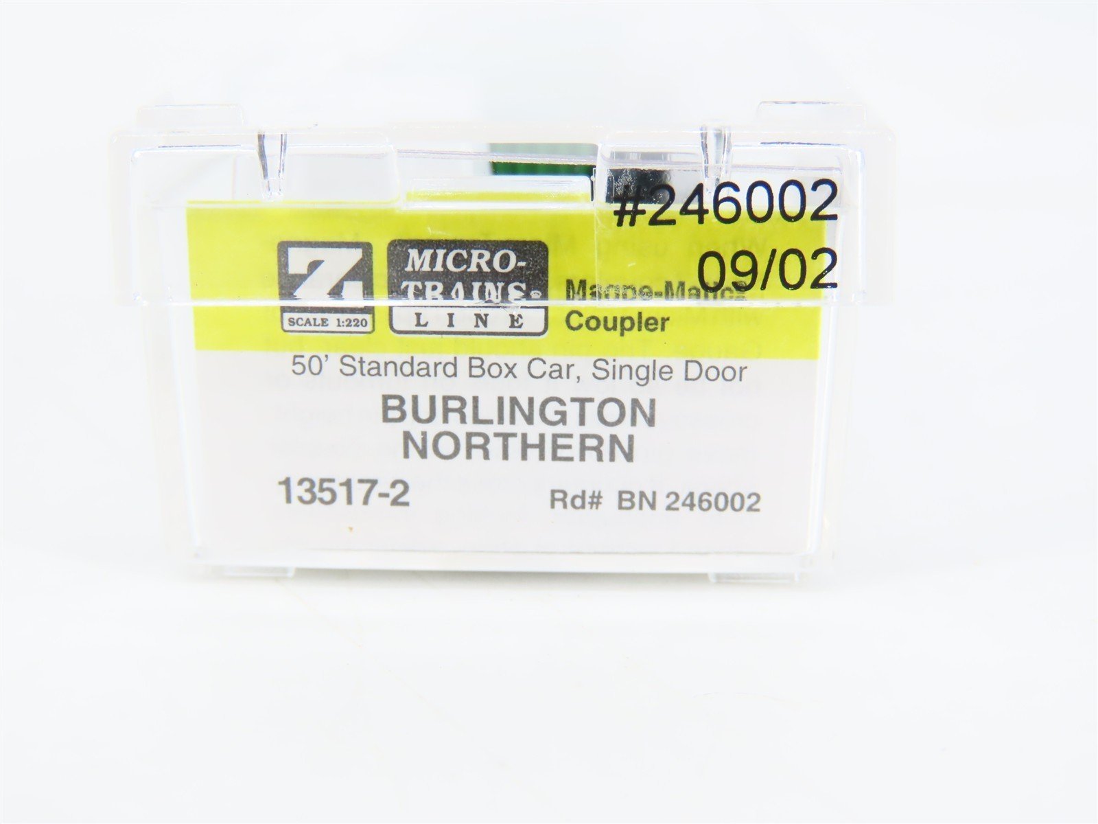 Z Scale Micro-Trains MTL 13517-2 BN Burlington Northern 50' Box Car #246002