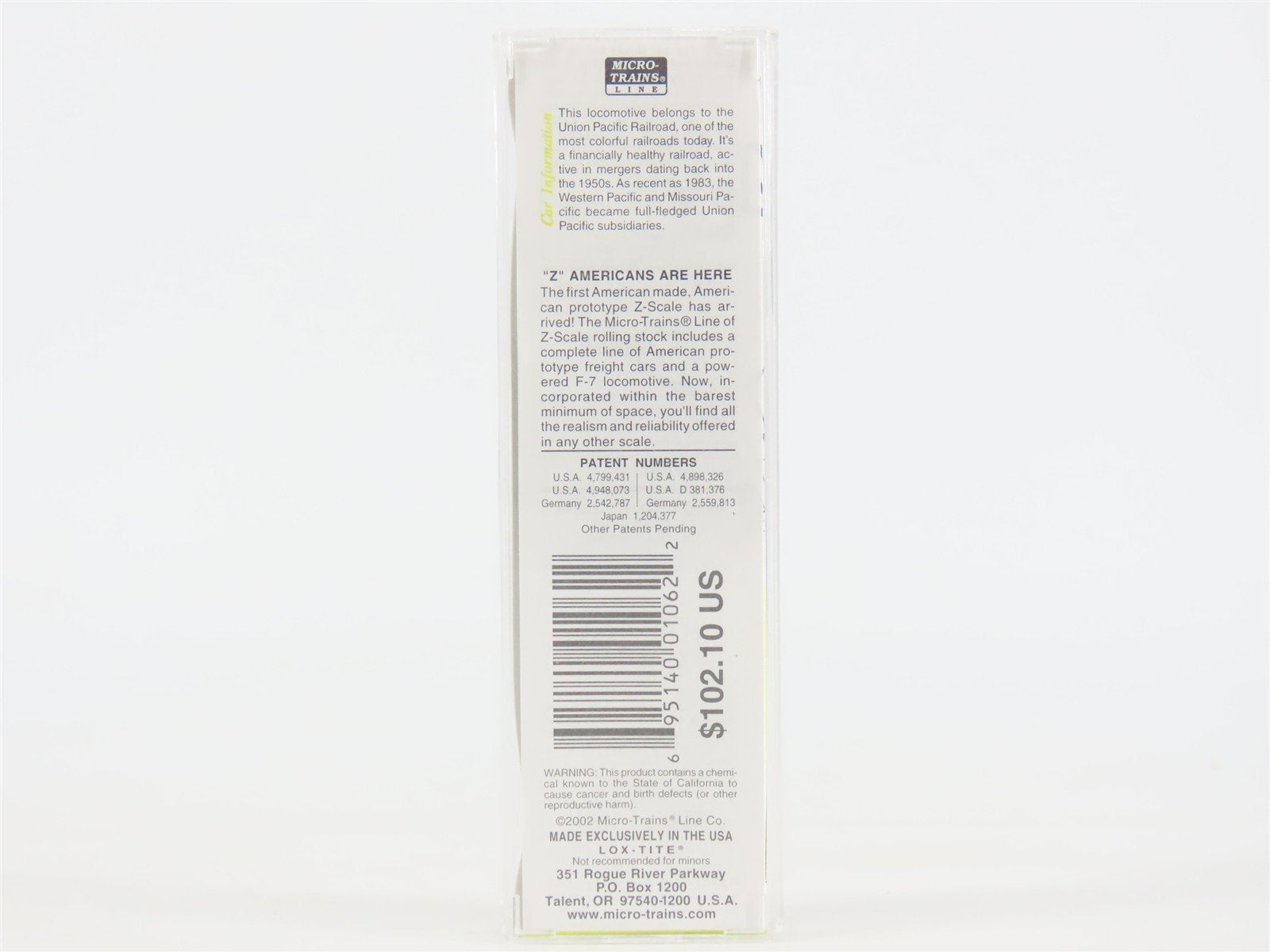 Z Scale Micro-Trains MTL 14001-2 UP Union Pacific F7A Diesel Locomotive #1467