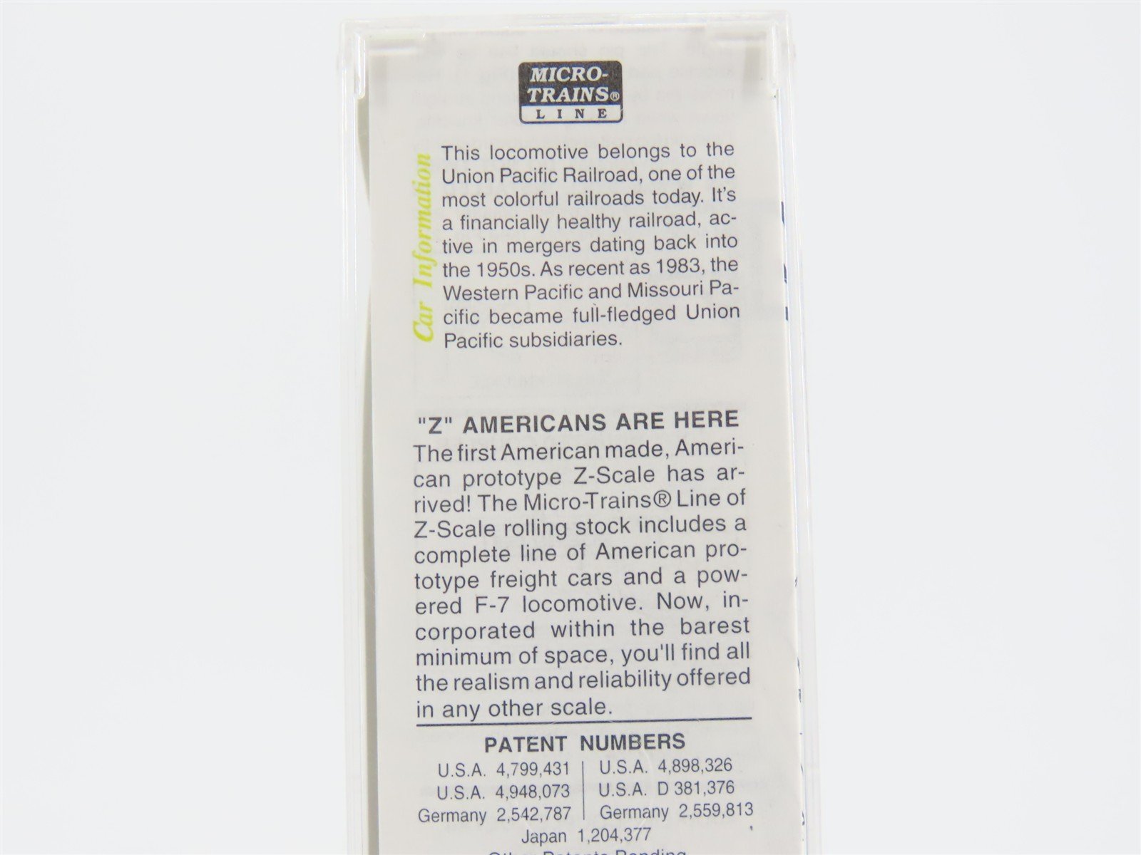 Z Scale Micro-Trains MTL 14001-2 UP Union Pacific F7A Diesel Locomotive #1467