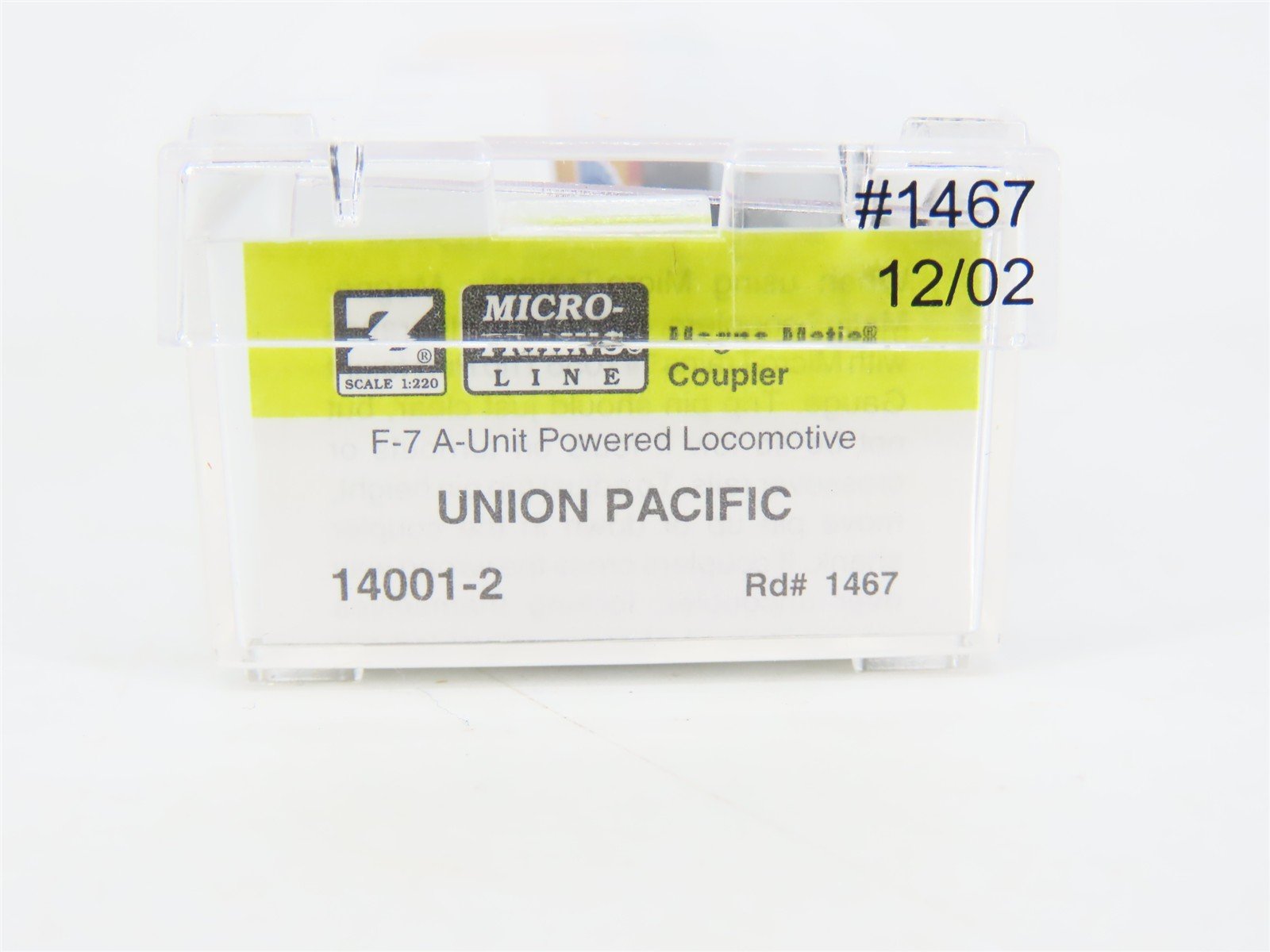 Z Scale Micro-Trains MTL 14001-2 UP Union Pacific F7A Diesel Locomotive #1467