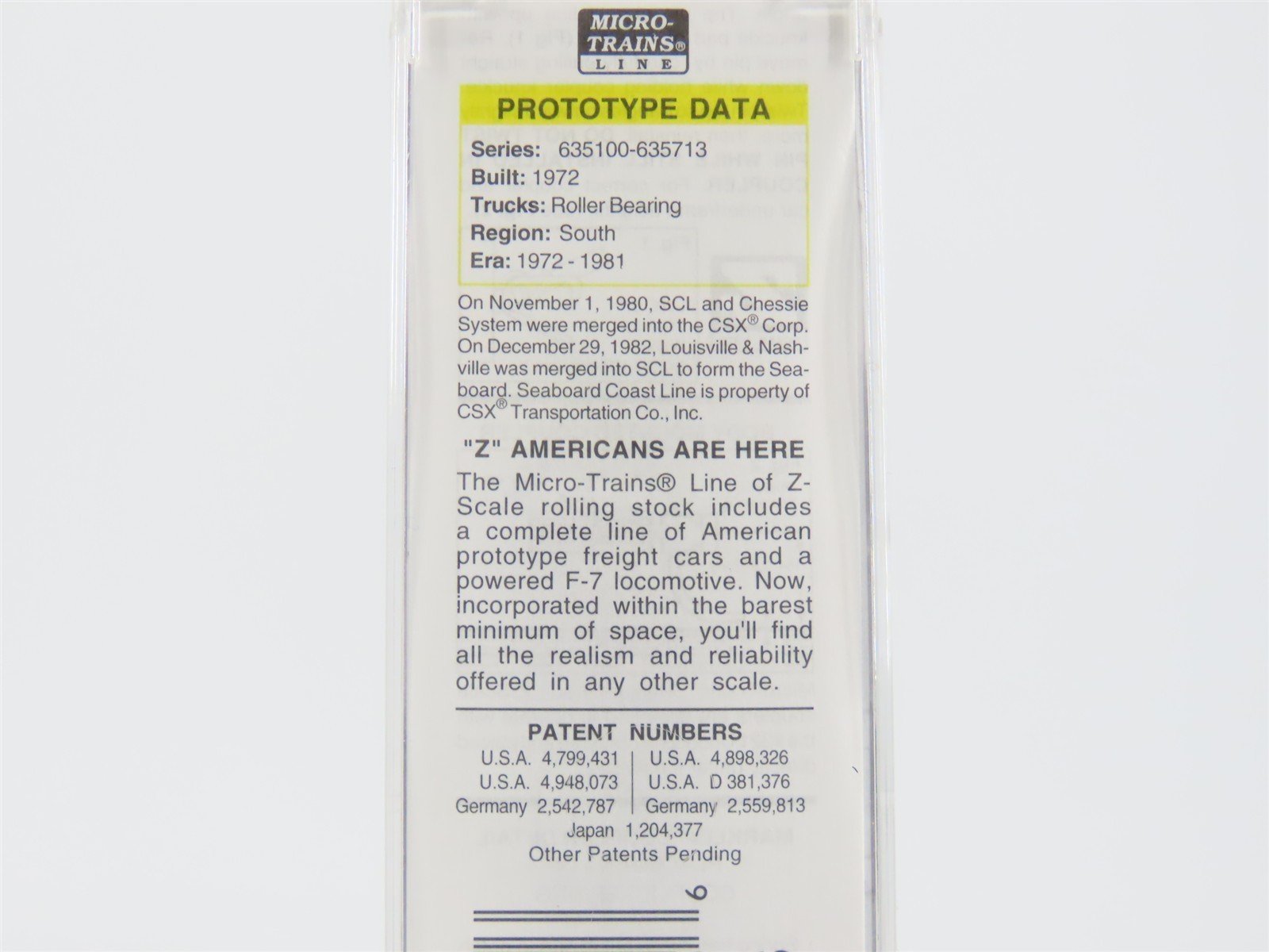 Z Scale Micro-Trains MTL 13611 SCL Seaboard Coast Line 50' Box Car #635291