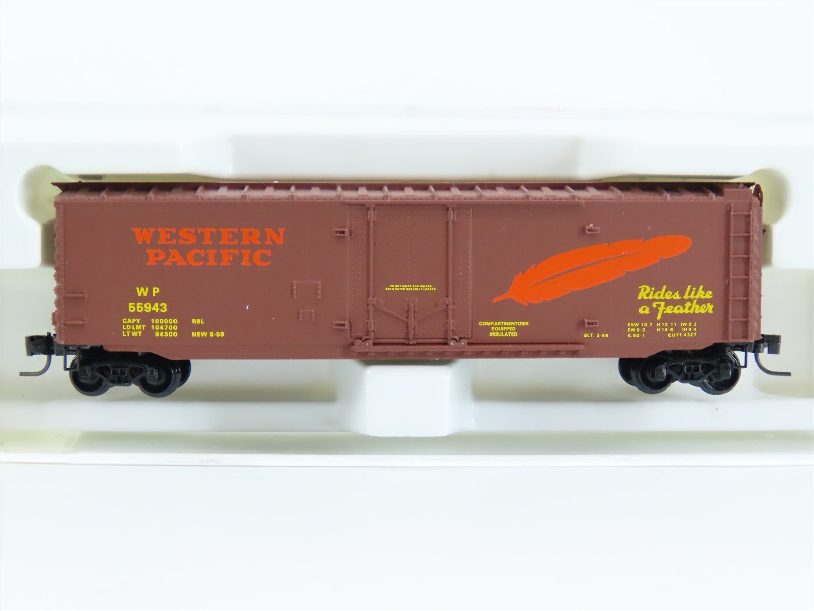 Z Scale Kadee Micro-Trains MTL 13603-2 WP Rides Like A Feather 50' Boxcar #55943