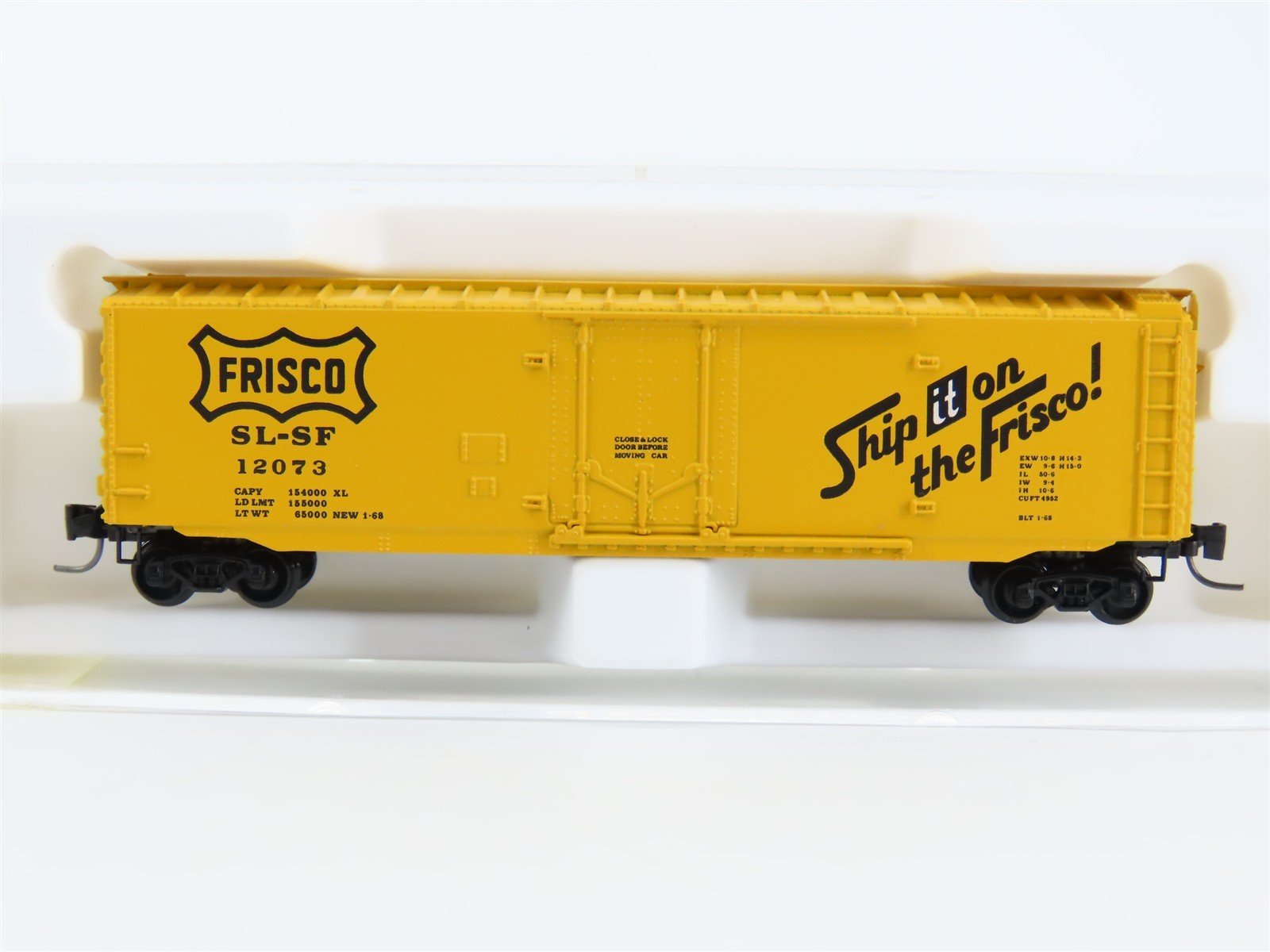 Z Kadee Micro-Trains MTL 13602-2 SL-SF Ship It On The Frisco 50' Box Car #12073