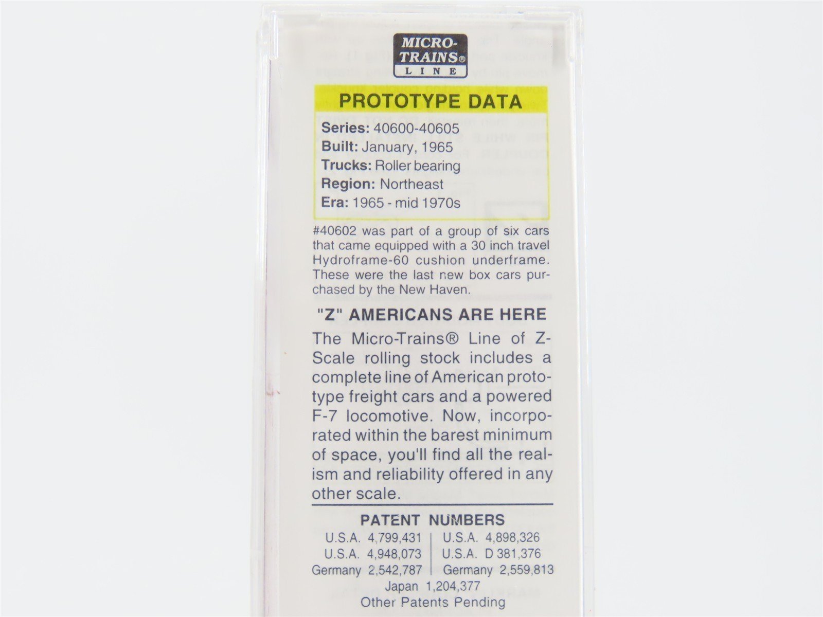 Z Scale Micro-Trains MTL 13628-2 NH New Haven 50' Plug Door Box Car #40602