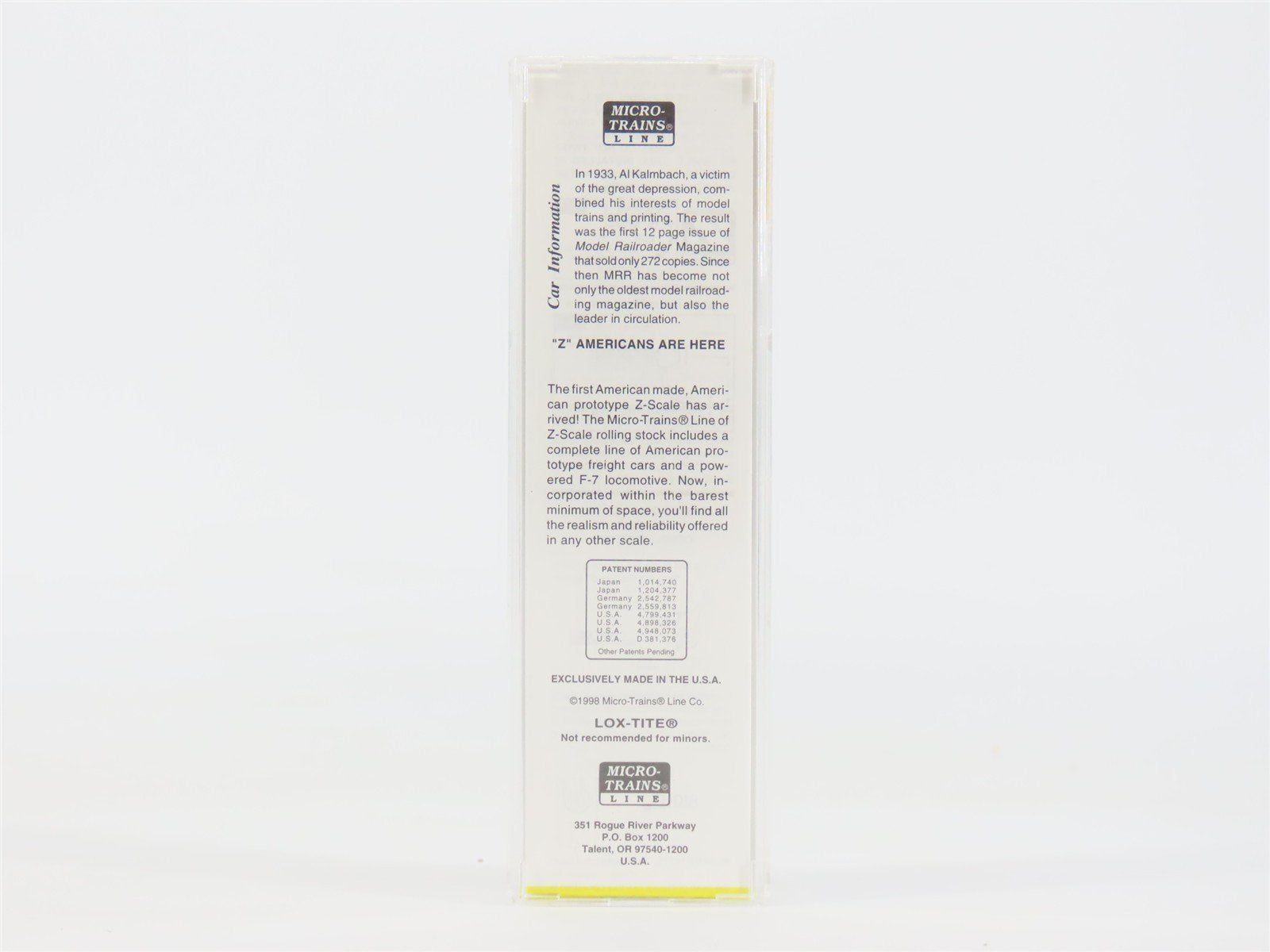 Z Scale Micro-Trains MTL 13630-2 MR Model Railroader 65 Years 50' Boxcar #346599