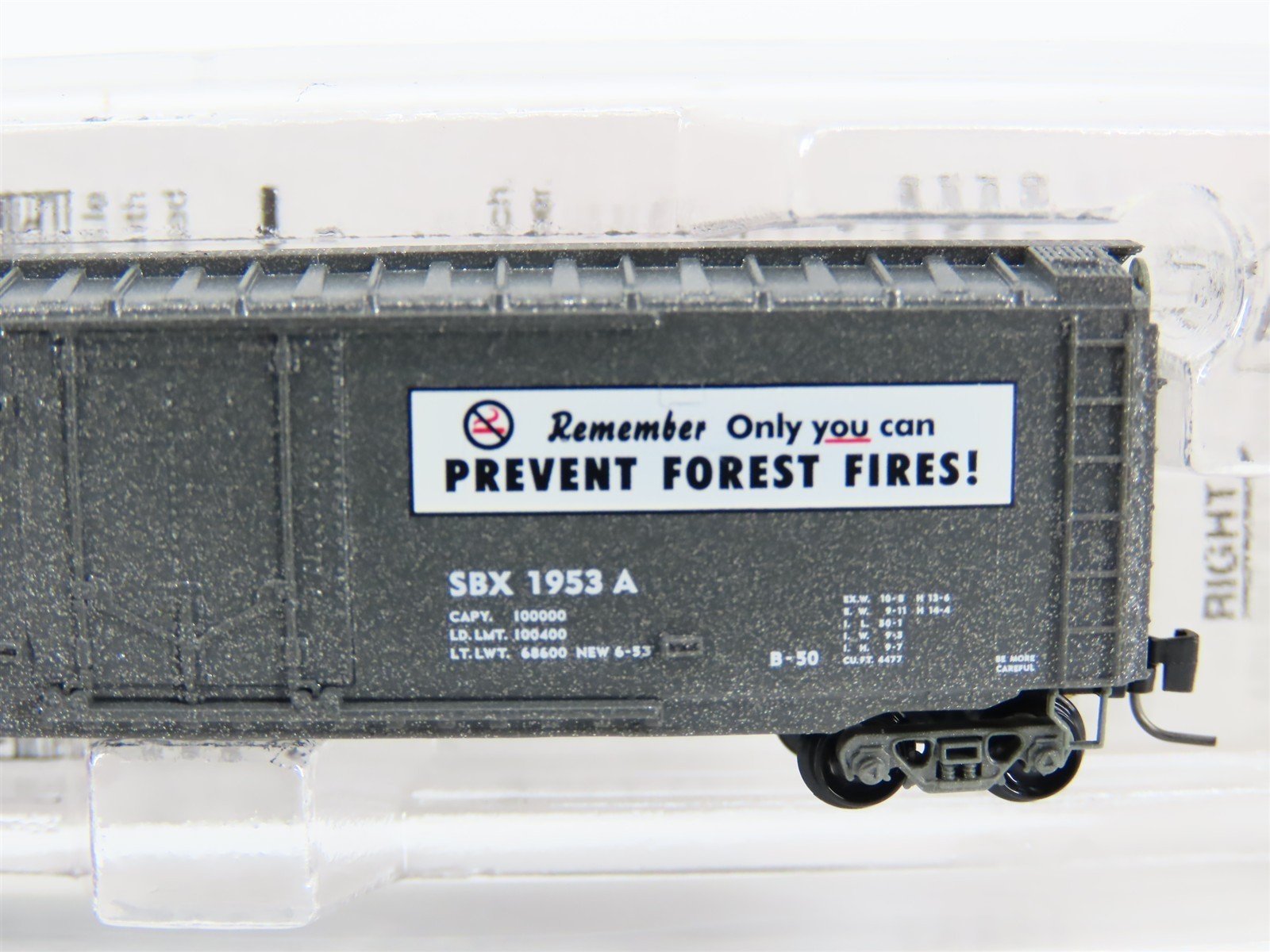 Z Micro-Trains MTL 50700310 SBX Smokey Bear Forest Fire Prevention Boxcar #1953A