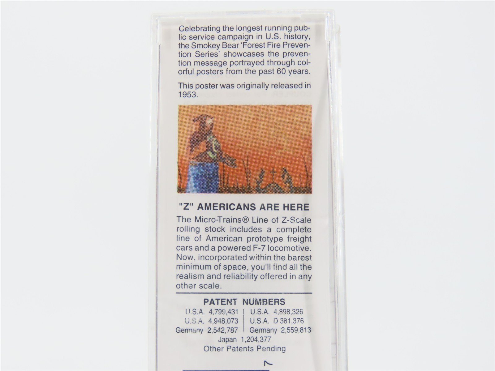 Z Micro-Trains MTL 50700310 SBX Smokey Bear Forest Fire Prevention Boxcar #1953A