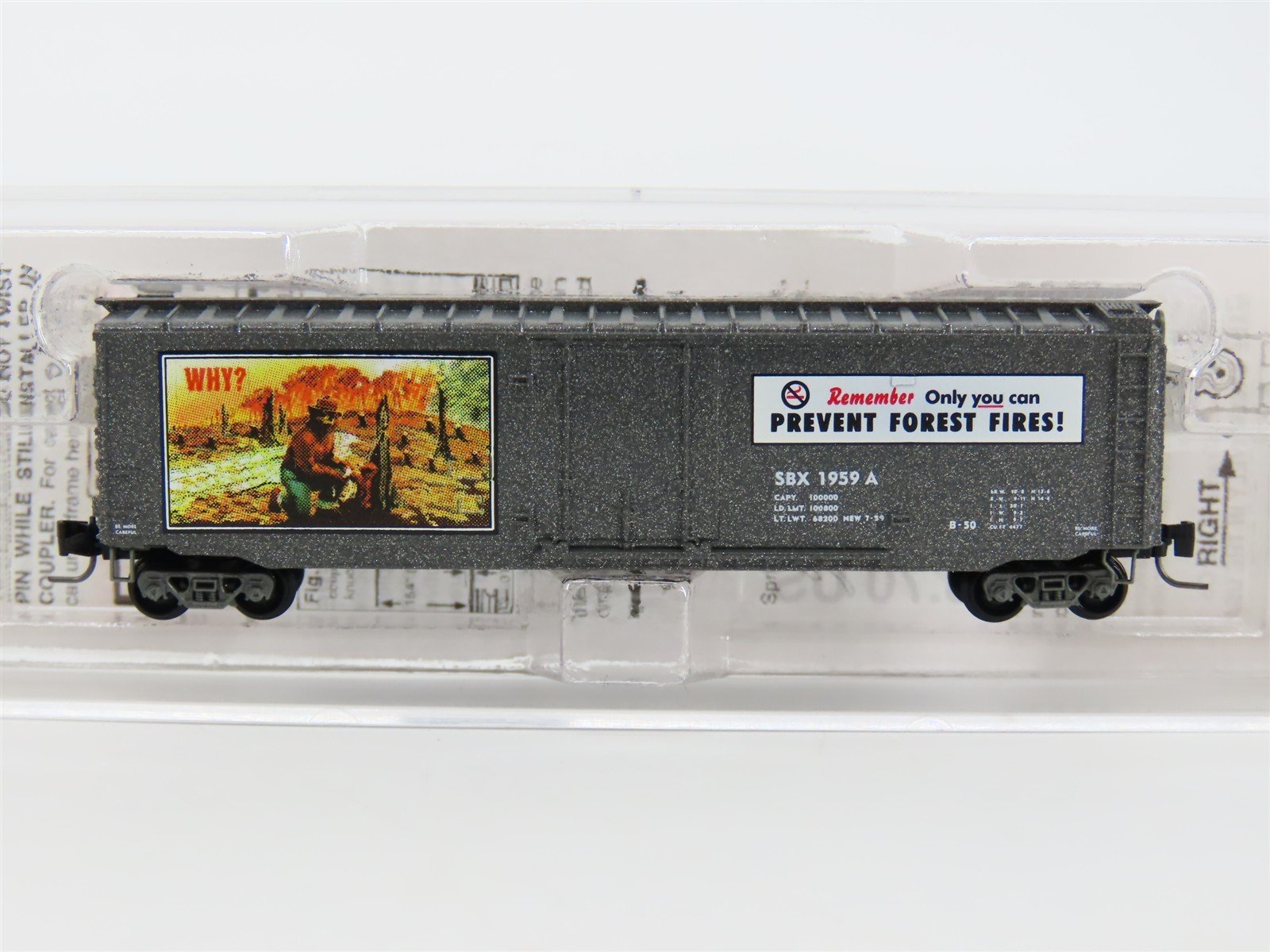 Z Micro-Trains MTL 50700320 SBX Smokey Bear Forest Fire Prevention Boxcar #1959A