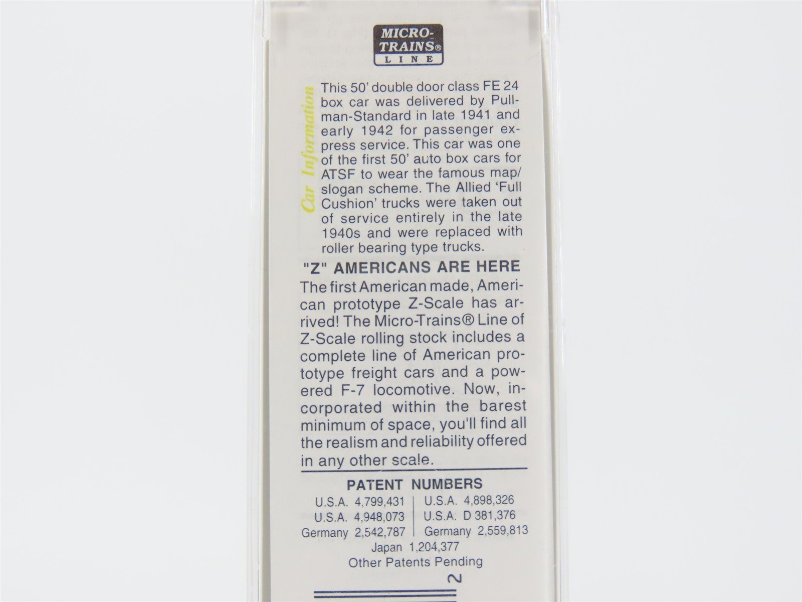 Z Scale Micro-Trains MTL 13720-2 ATSF Santa Fe Grand Canyon 50' Box Car #10000
