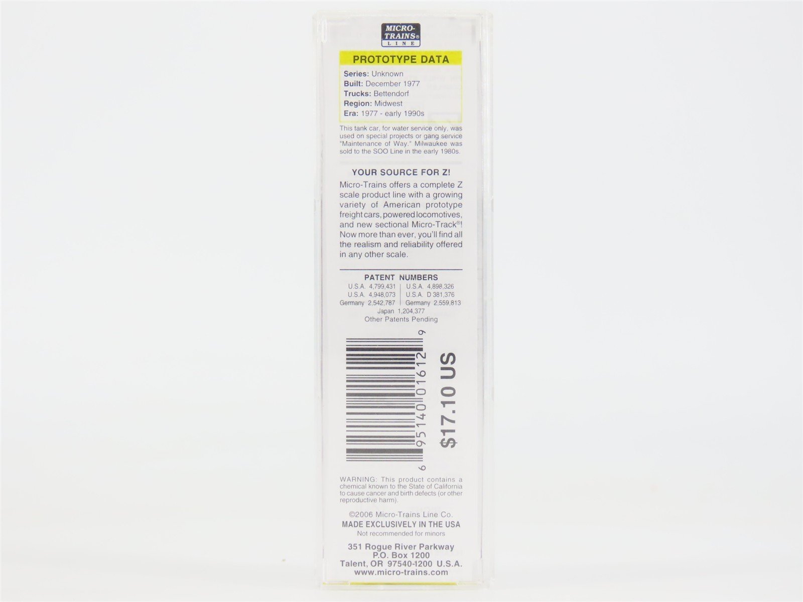 Z Micro-Trains MTL 53000120 MILW Milwaukee Road 39' Single Dome Tank Car #908318