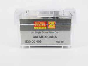Z Scale Micro-Trains MTL 53000409 CIA Mexicana 39' Single Dome Tank Car #851