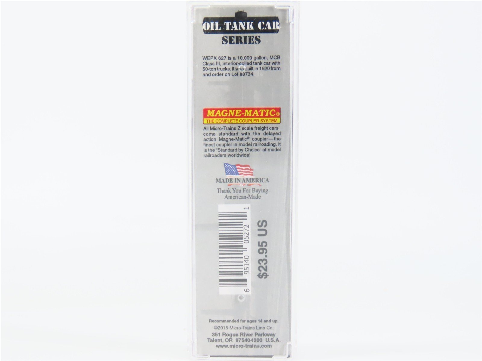 Z Micro-Trains MTL 53000407 WEPX White Eagle Oil 39' Single Dome Tank Car #627