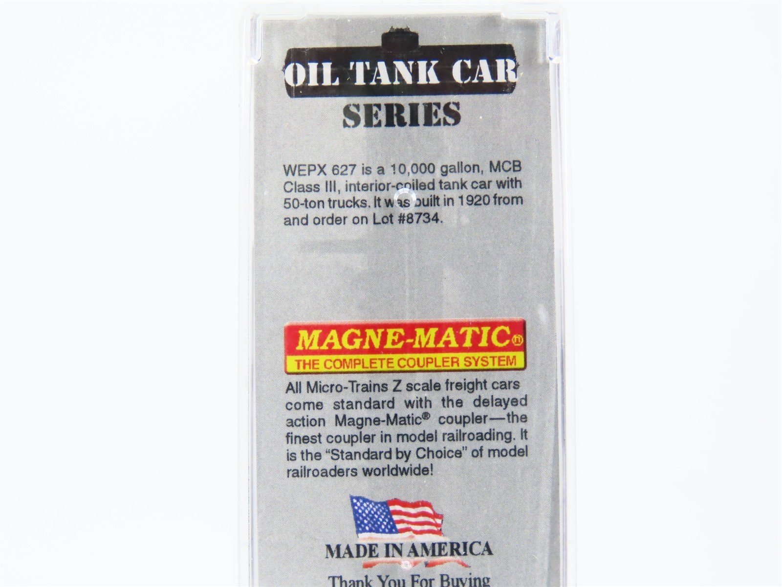 Z Micro-Trains MTL 53000407 WEPX White Eagle Oil 39' Single Dome Tank Car #627