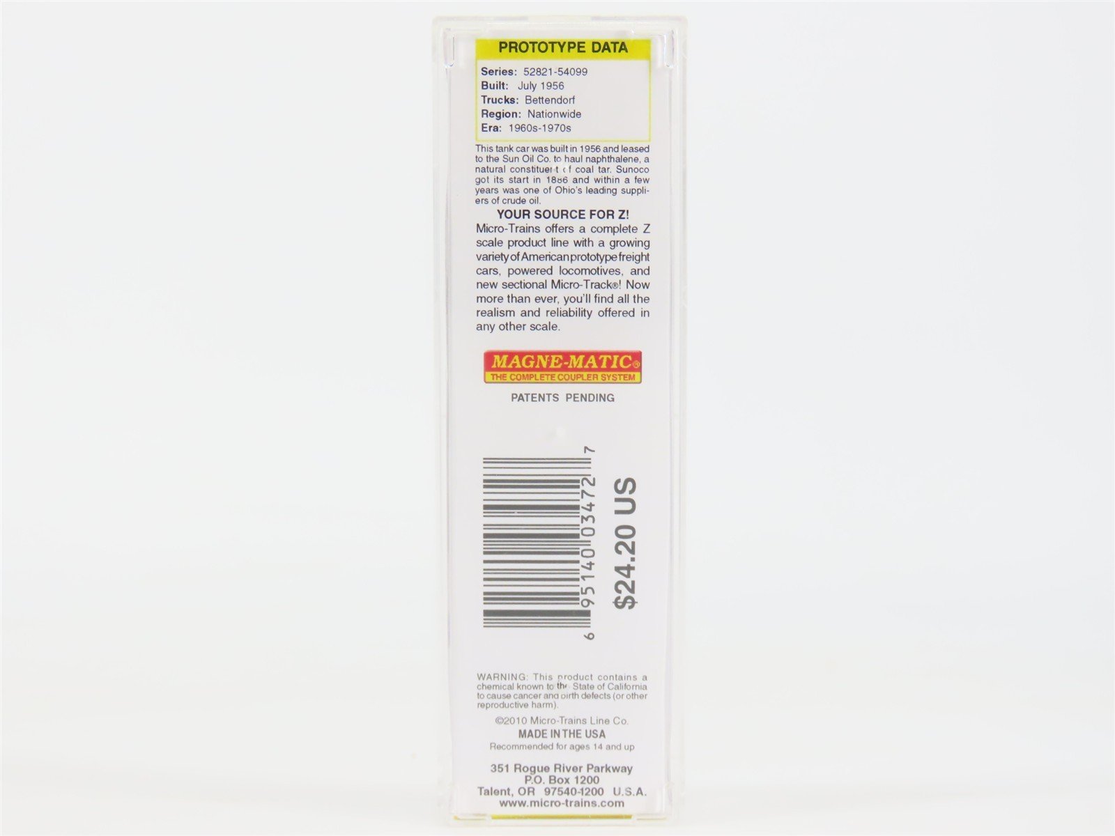 Z Scale Micro-Trains MTL 53000291 UTLX Sunoco 39' Single Dome Tank Car #53164