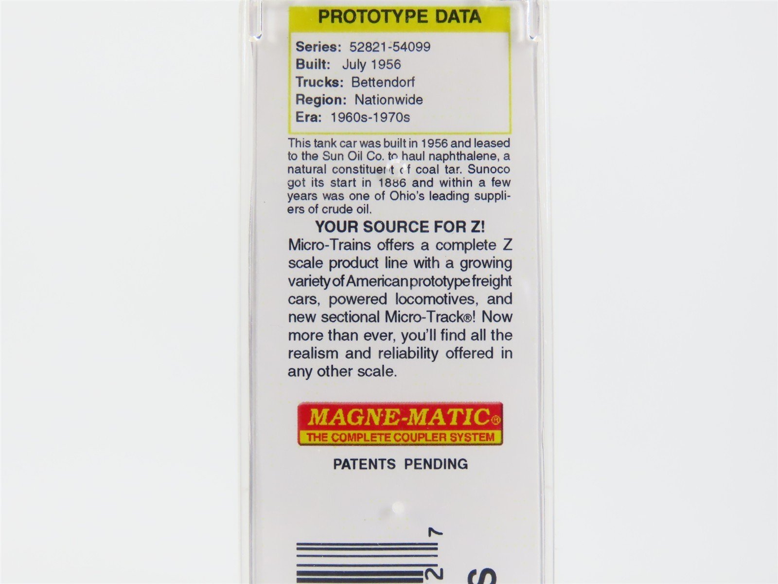 Z Scale Micro-Trains MTL 53000291 UTLX Sunoco 39' Single Dome Tank Car #53164