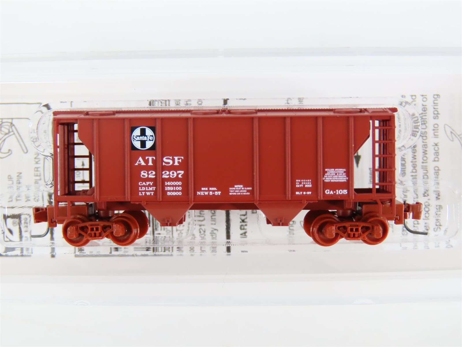 Z Scale Micro-Trains MTL 53100012 ATSF Santa Fe 2-Bay Covered Hopper #82297