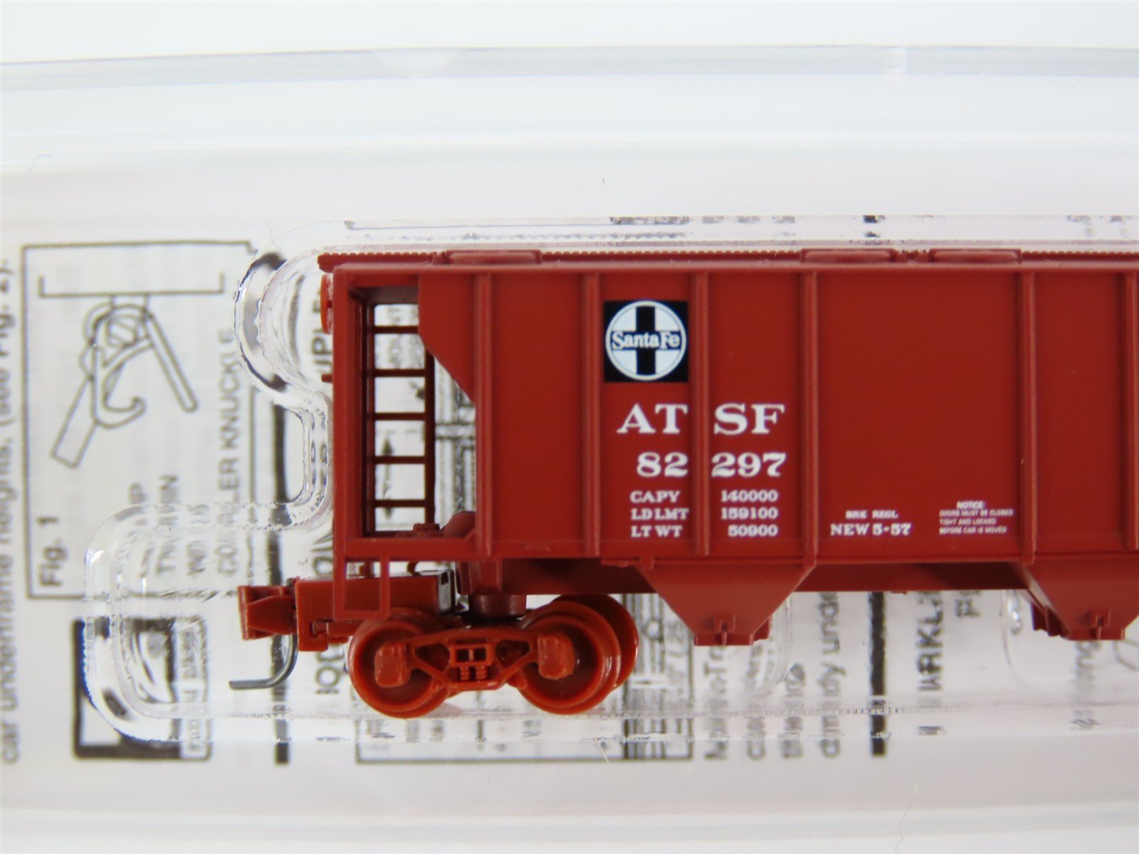 Z Scale Micro-Trains MTL 53100012 ATSF Santa Fe 2-Bay Covered Hopper #82297