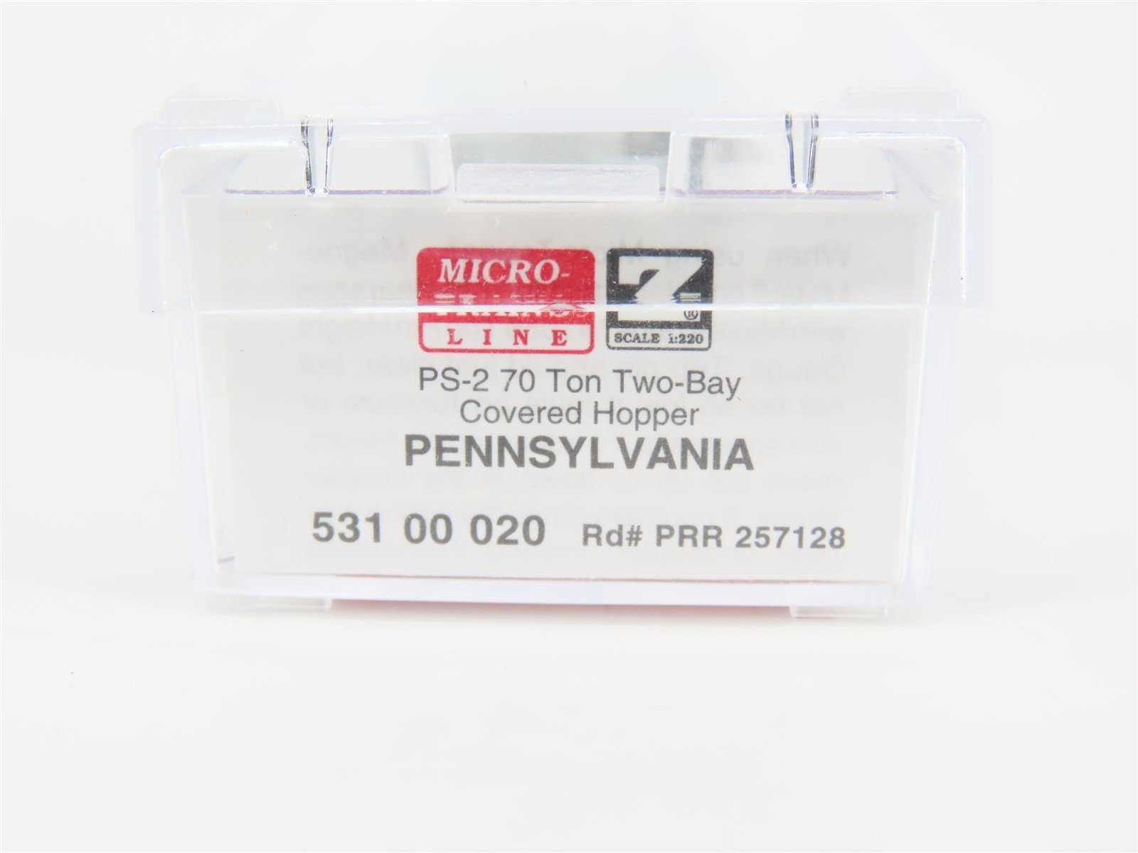 Z Scale Micro-Trains MTL 53100020 PRR Pennsylvania 2-Bay Covered Hopper #257128