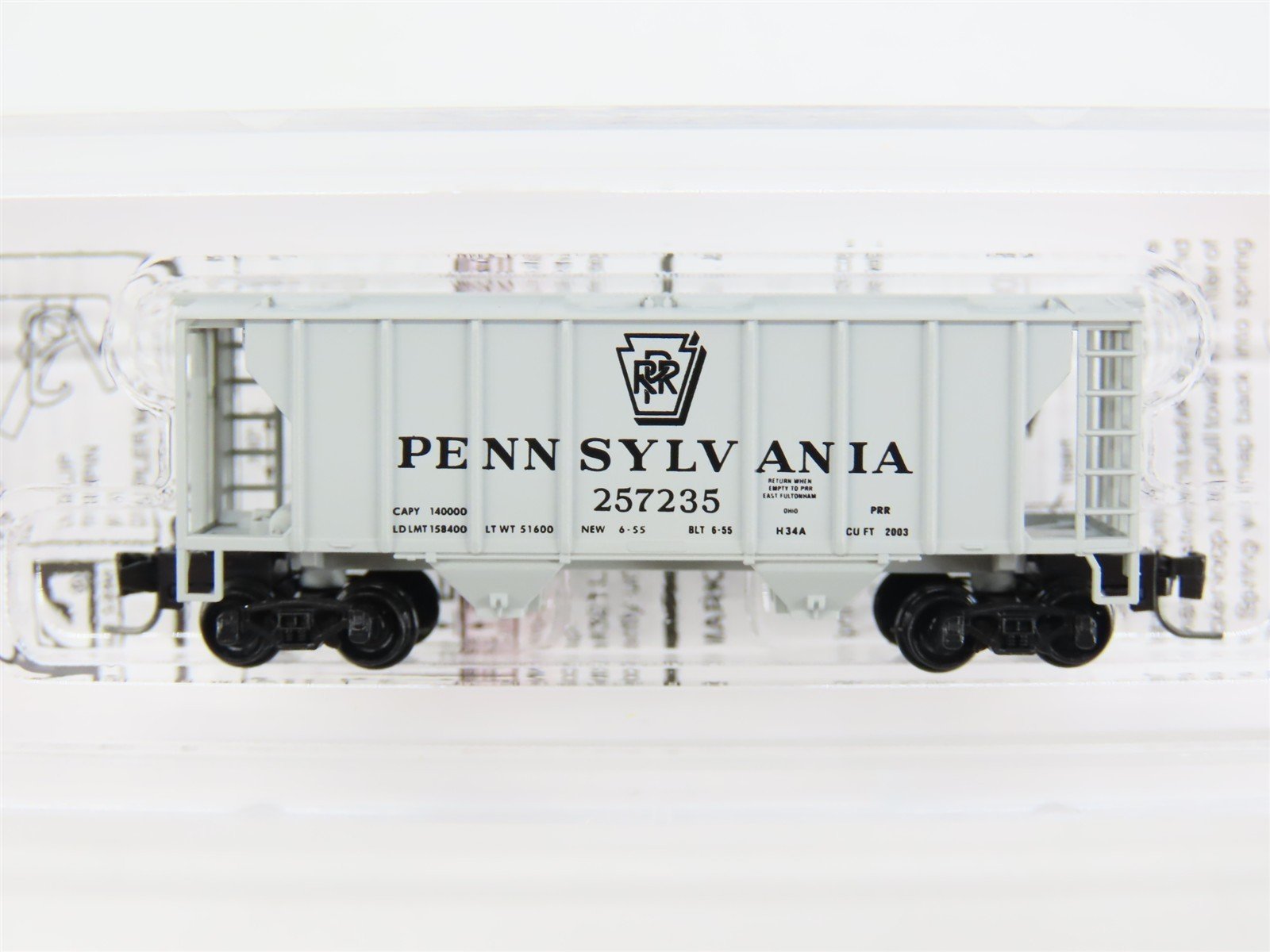 Z Scale Micro-Trains MTL 53100022 PRR Pennsylvania 2-Bay Covered Hopper #257235