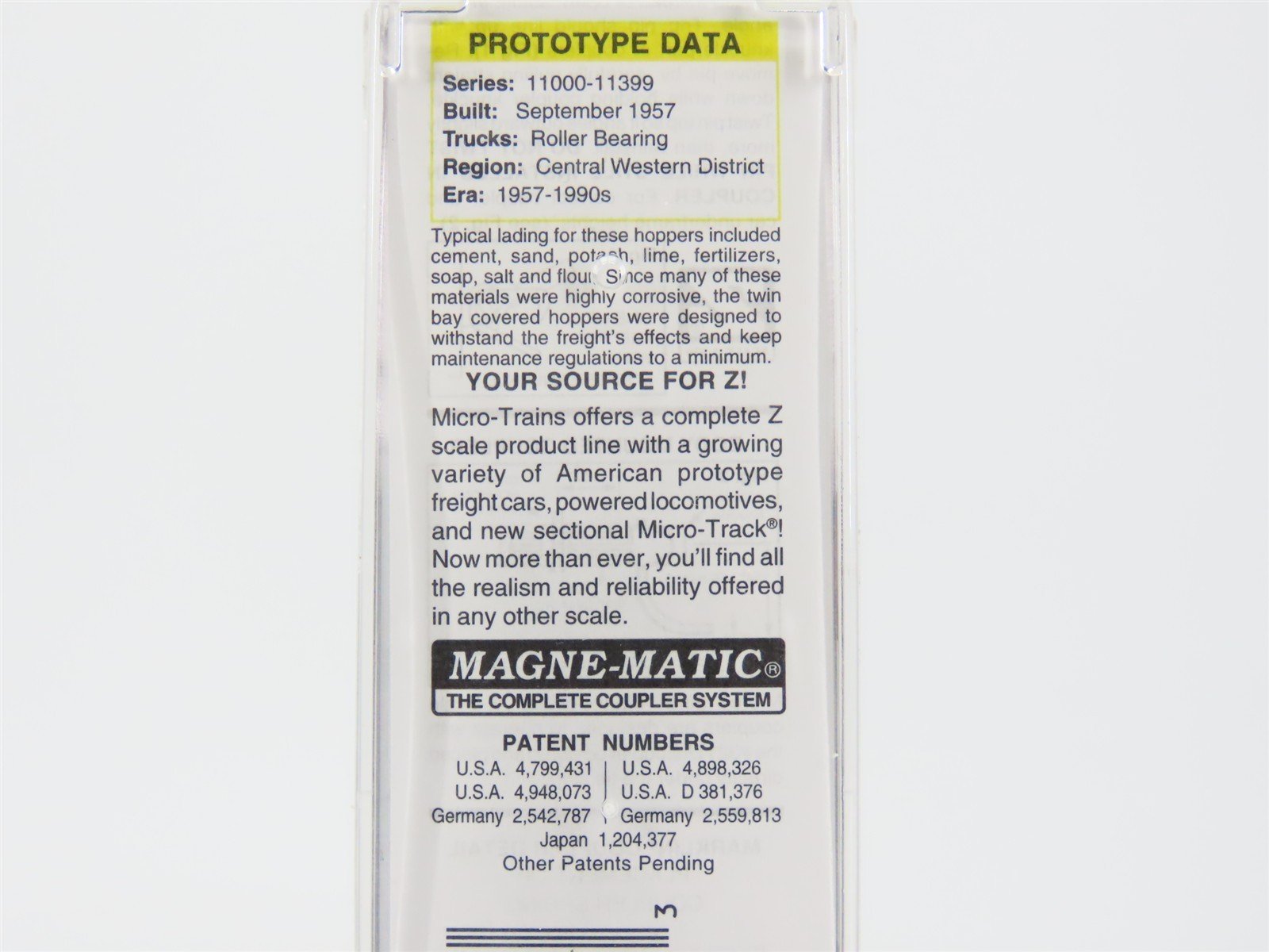 Z Scale Micro-Trains MTL 53100082 UP Union Pacific 2-Bay Covered Hopper #11163