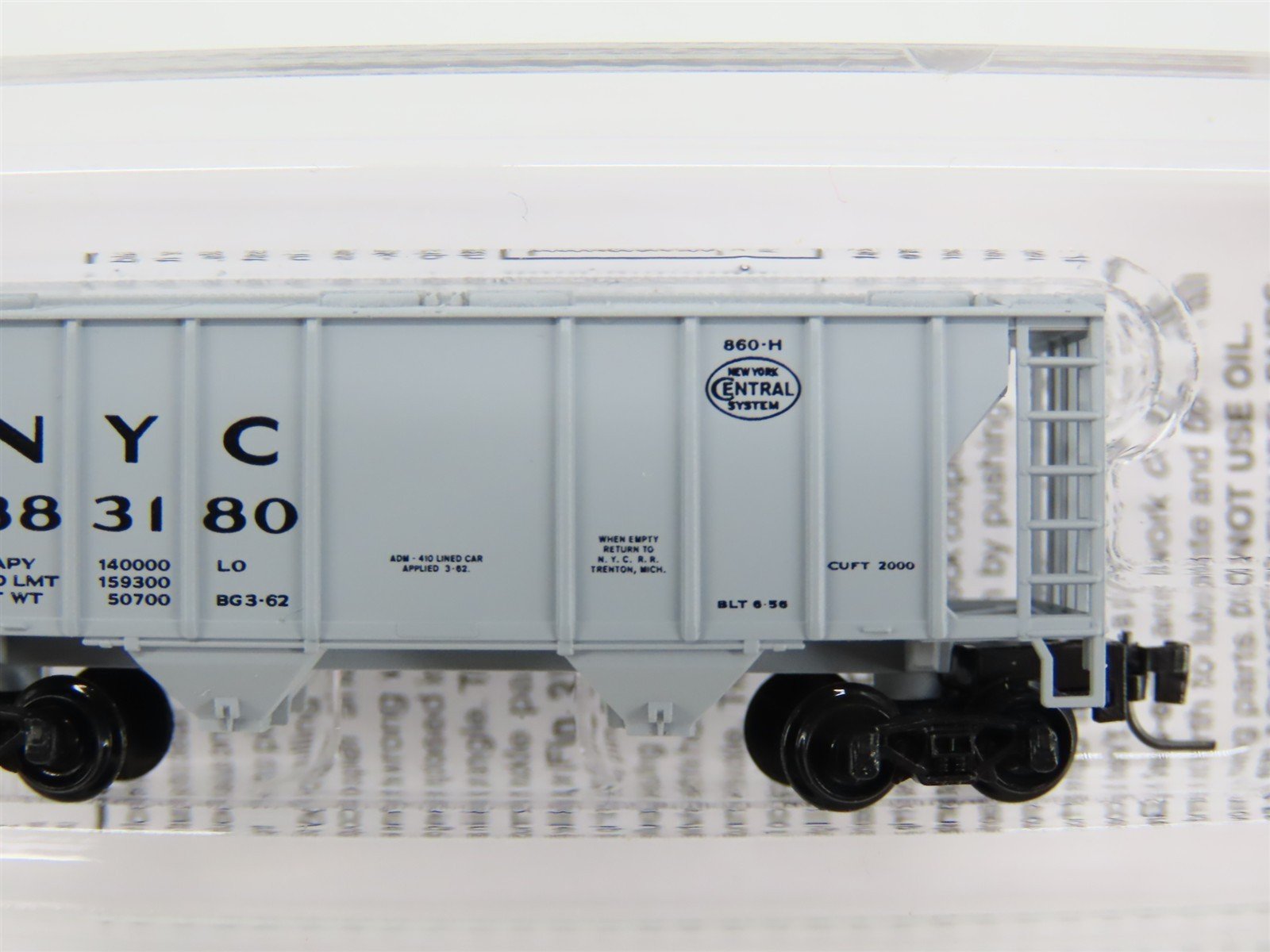 Z Micro-Trains MTL 53100101 NYC New York Central 2-Bay Covered Hopper #883180
