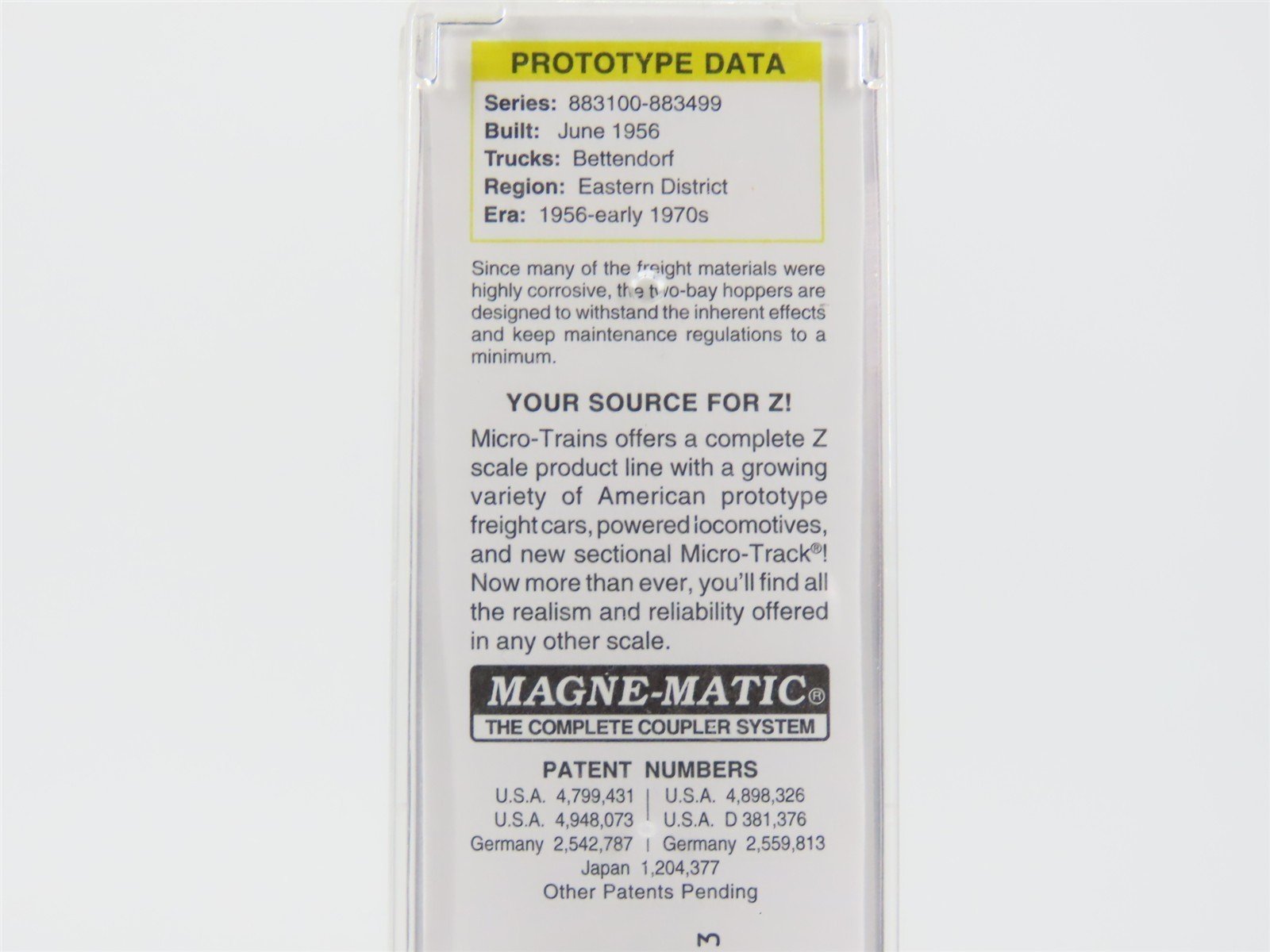 Z Micro-Trains MTL 53100101 NYC New York Central 2-Bay Covered Hopper #883180