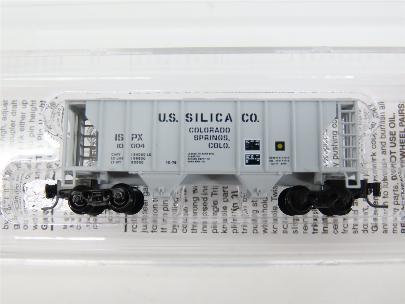 Z Scale Micro-Trains MTL 53100111 ISPX U.S. Silica 2-Bay Covered Hopper #10004