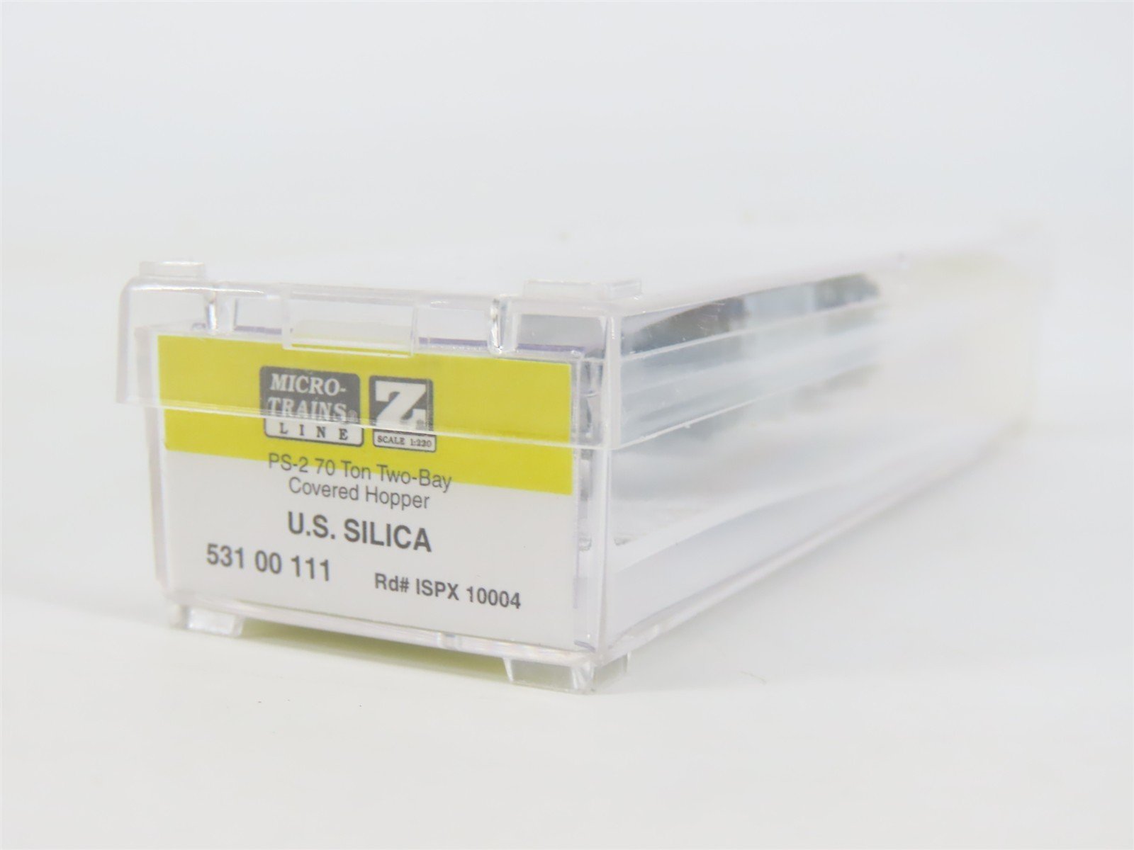 Z Scale Micro-Trains MTL 53100111 ISPX U.S. Silica 2-Bay Covered Hopper #10004