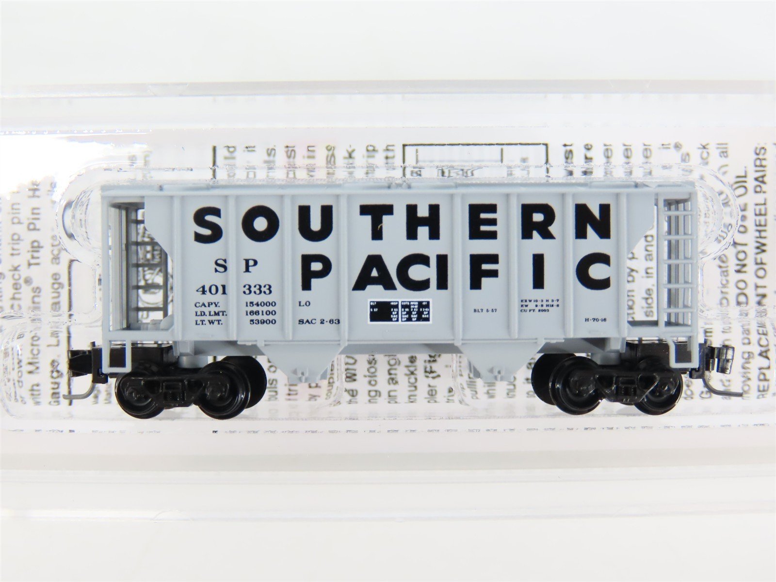 Z Micro-Trains MTL 53100151 SP Southern Pacific 2-Bay Covered Hopper #401333