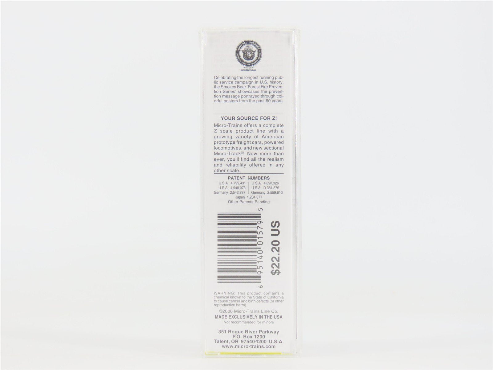 Z Micro-Trains MTL 53500260 SBX Smokey Bear Forest Fire Prevention Caboose #1944