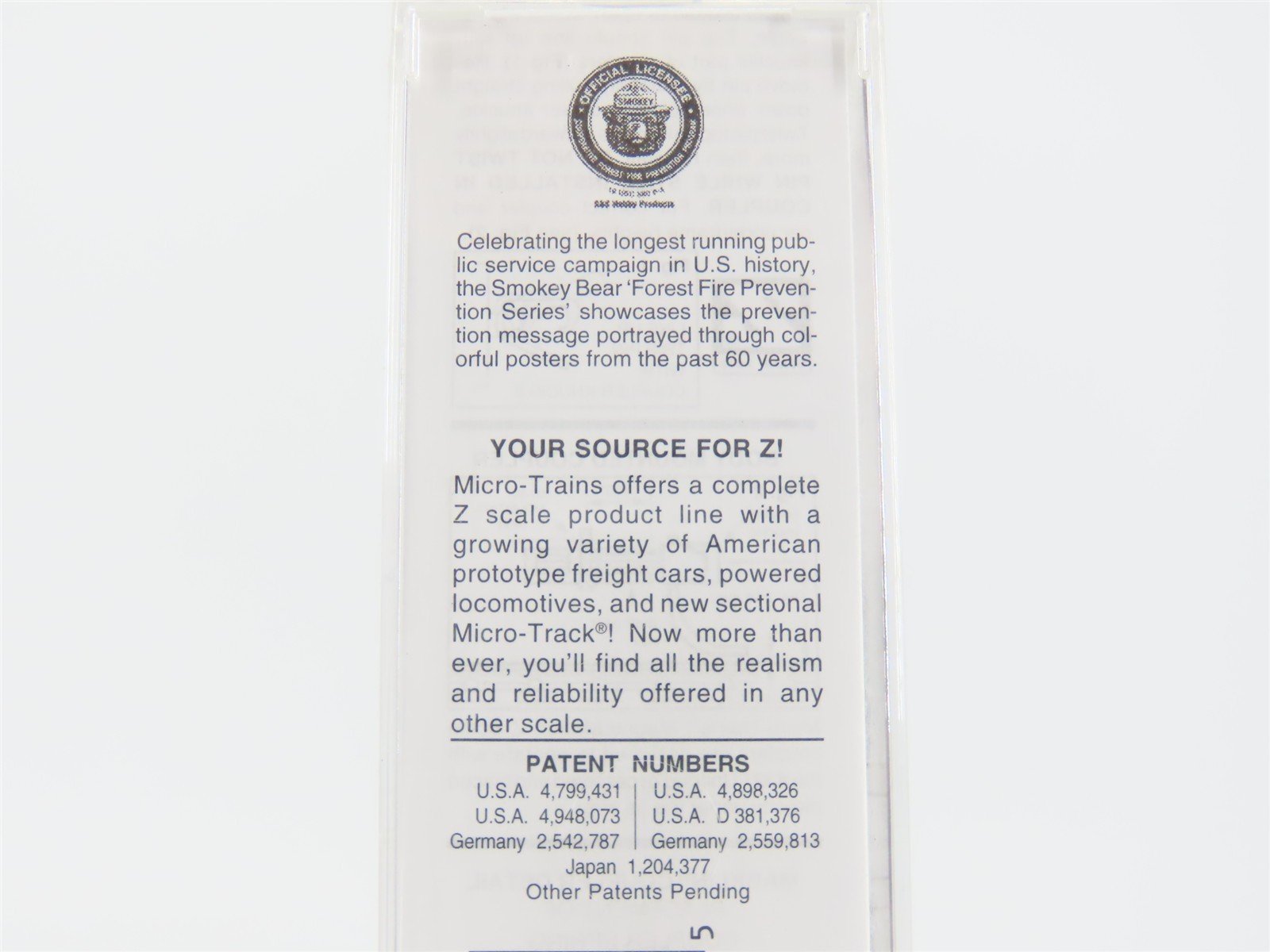 Z Micro-Trains MTL 53500260 SBX Smokey Bear Forest Fire Prevention Caboose #1944