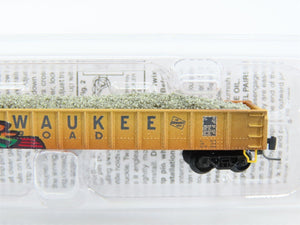 Z Micro-Trains MTL 52344050 MILW Milwaukee Road 50' Gondola w/ Load & Graffiti